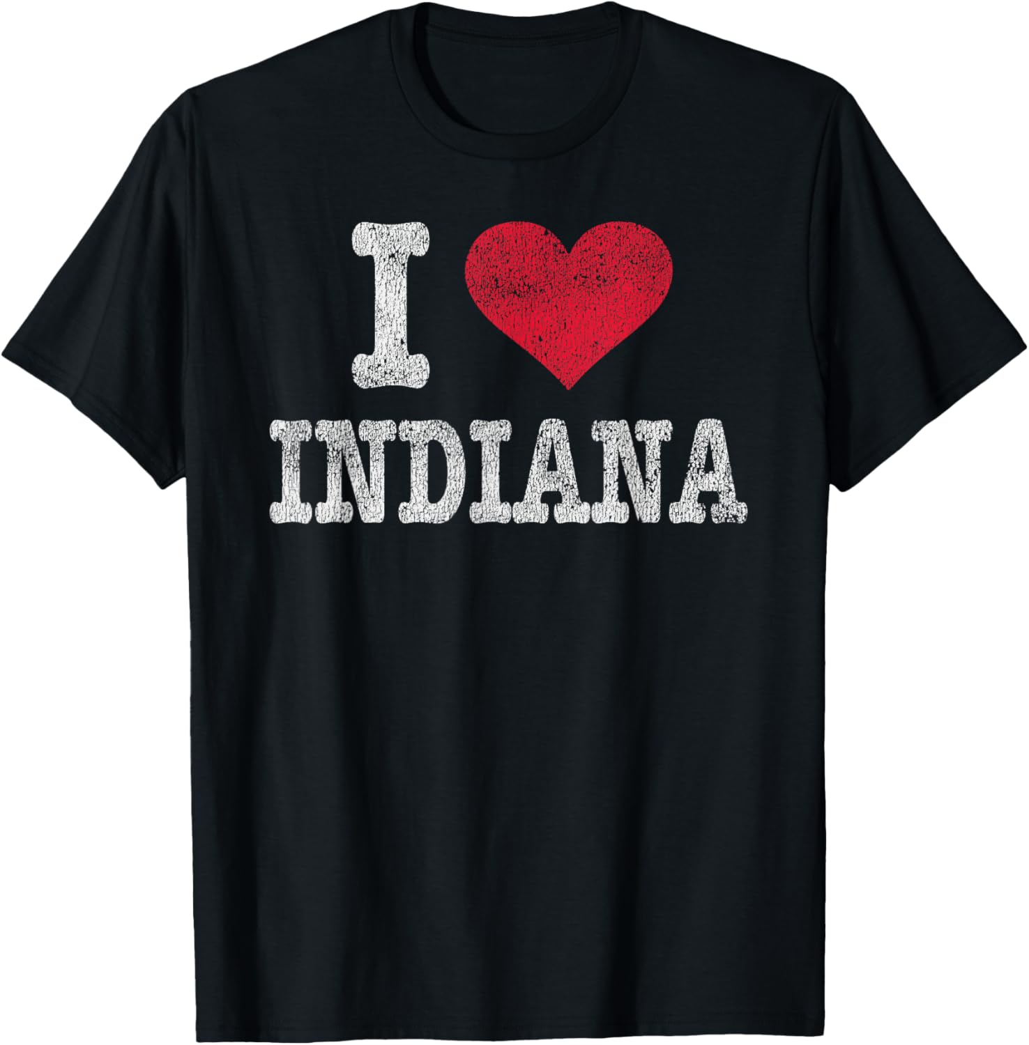 Distressed Retro I Love Indiana T Shirt Souvenir Gift