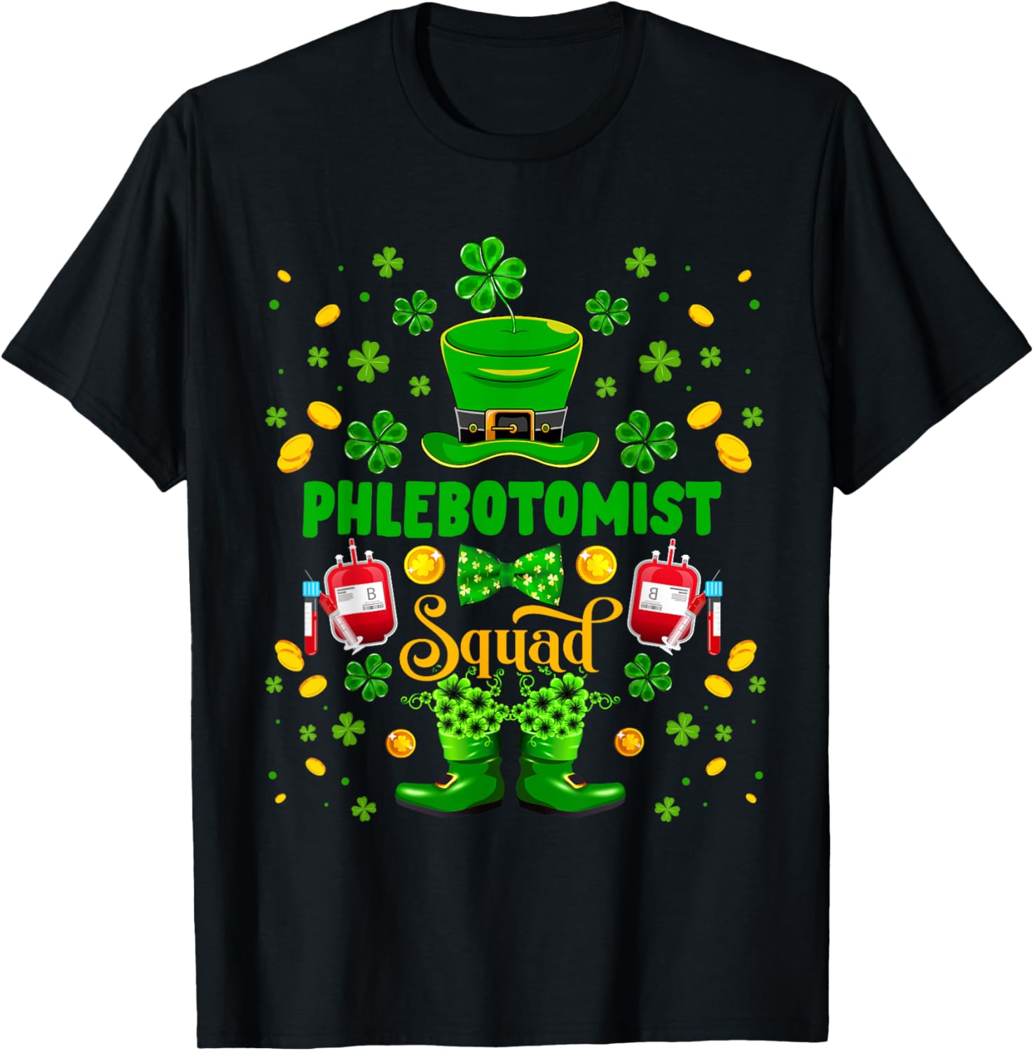 Phlebotomist Squad St. Patrick's Day Shamrocks Funny Family