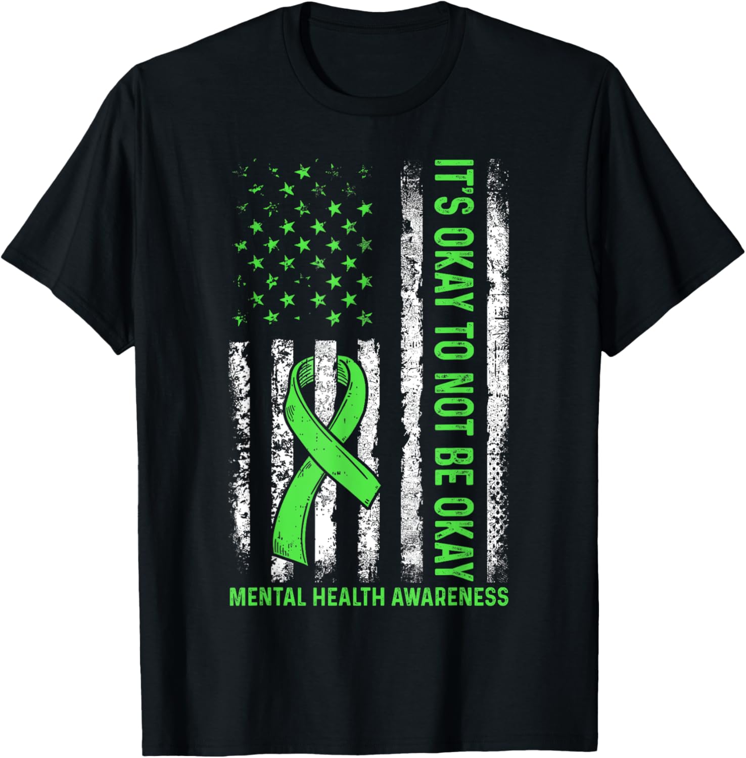 Its Okay To Not Be Okay US Flag Mental Health Awareness