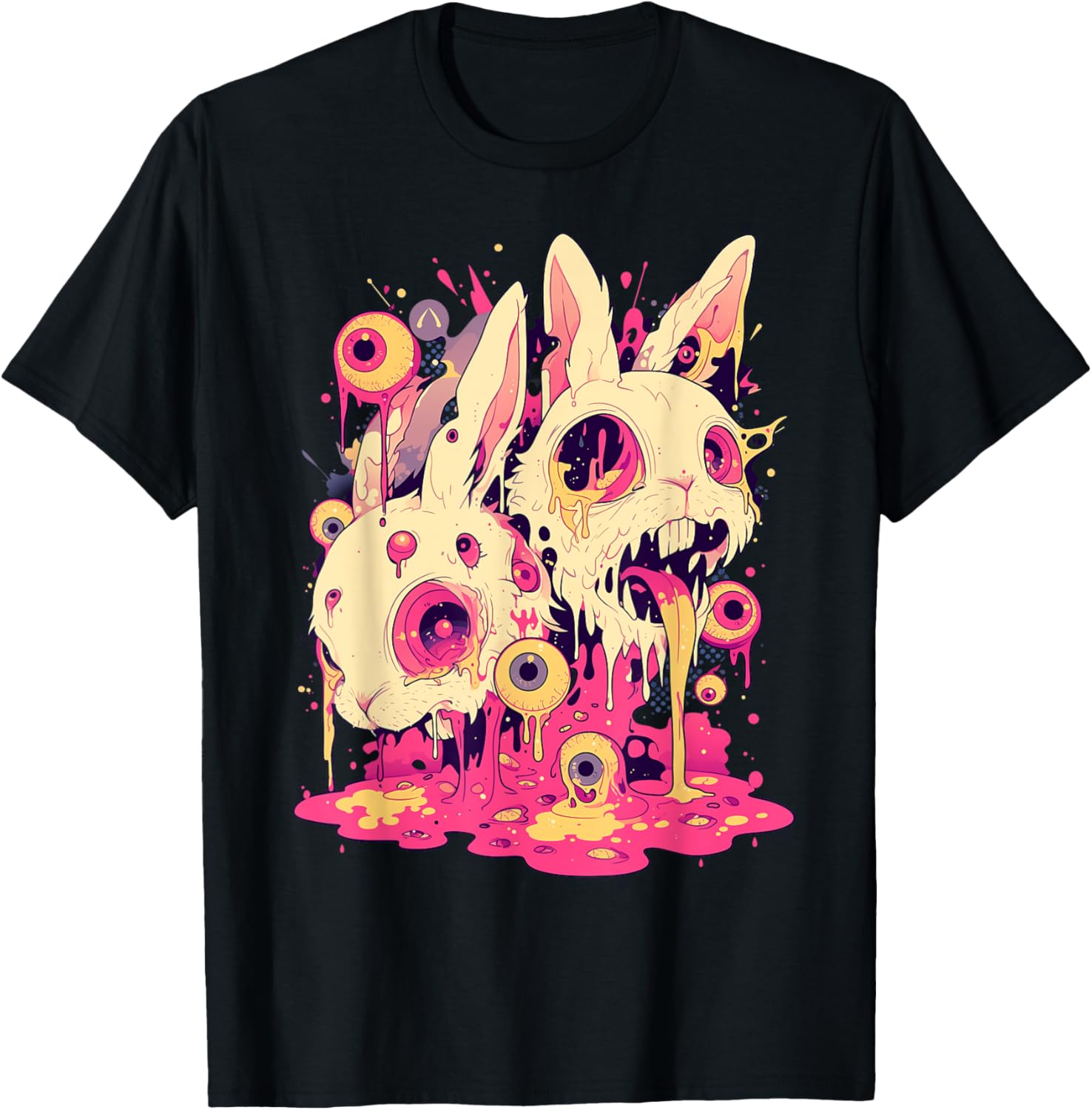 Psychedelic Creepy Horror Bunny Rabbit Goth Horror Weirdcore