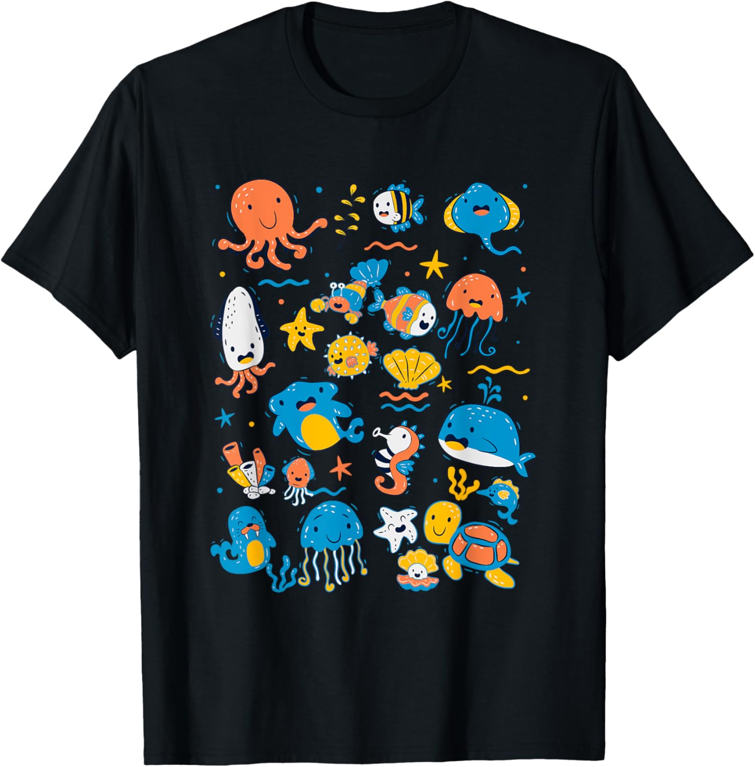 Cute Sea Animals Kids Children Ocean Creatures Clownfish