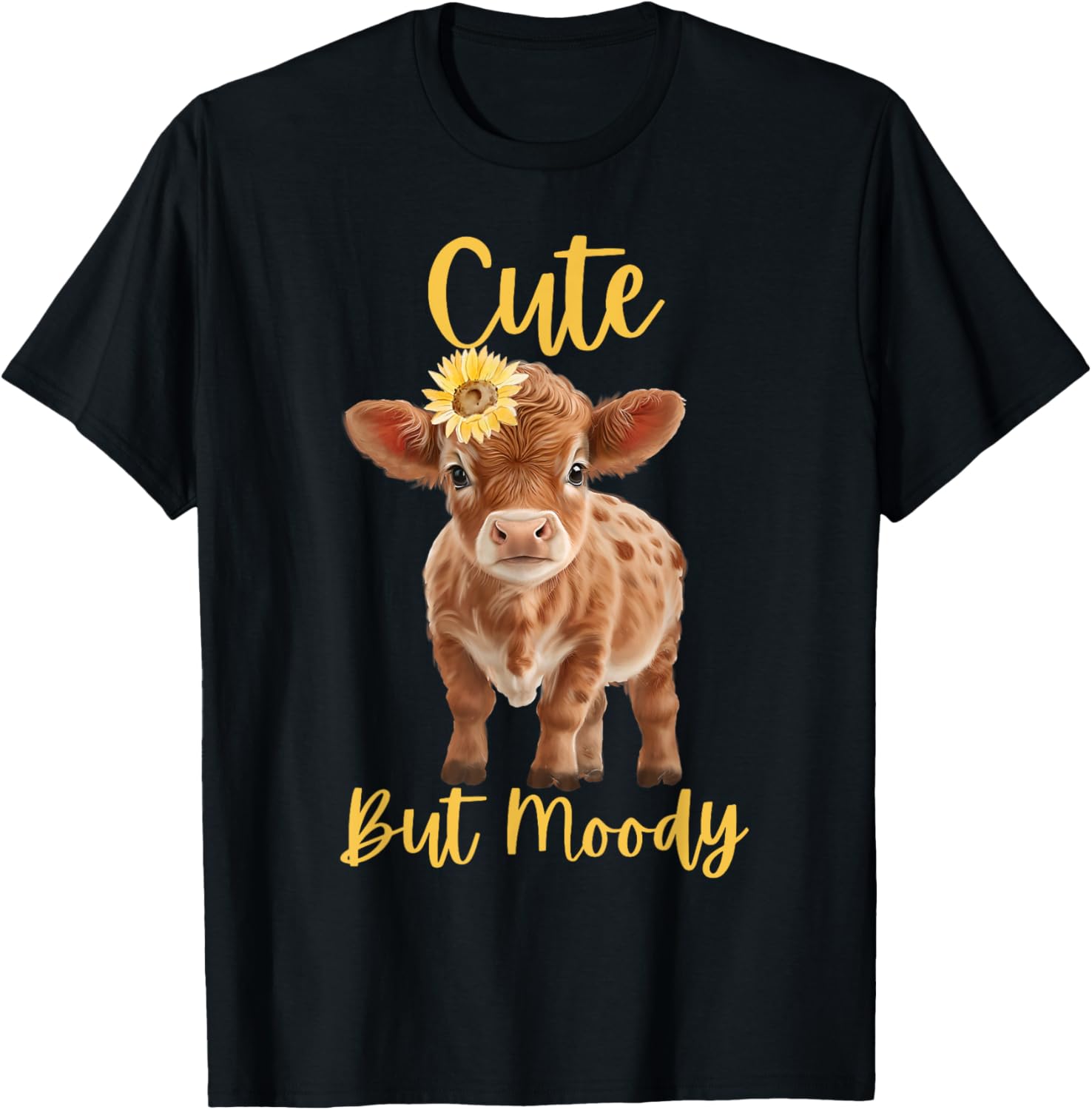 Cute Cow Moody Cow Lovers Farm Cowgirl Baby Sunflower