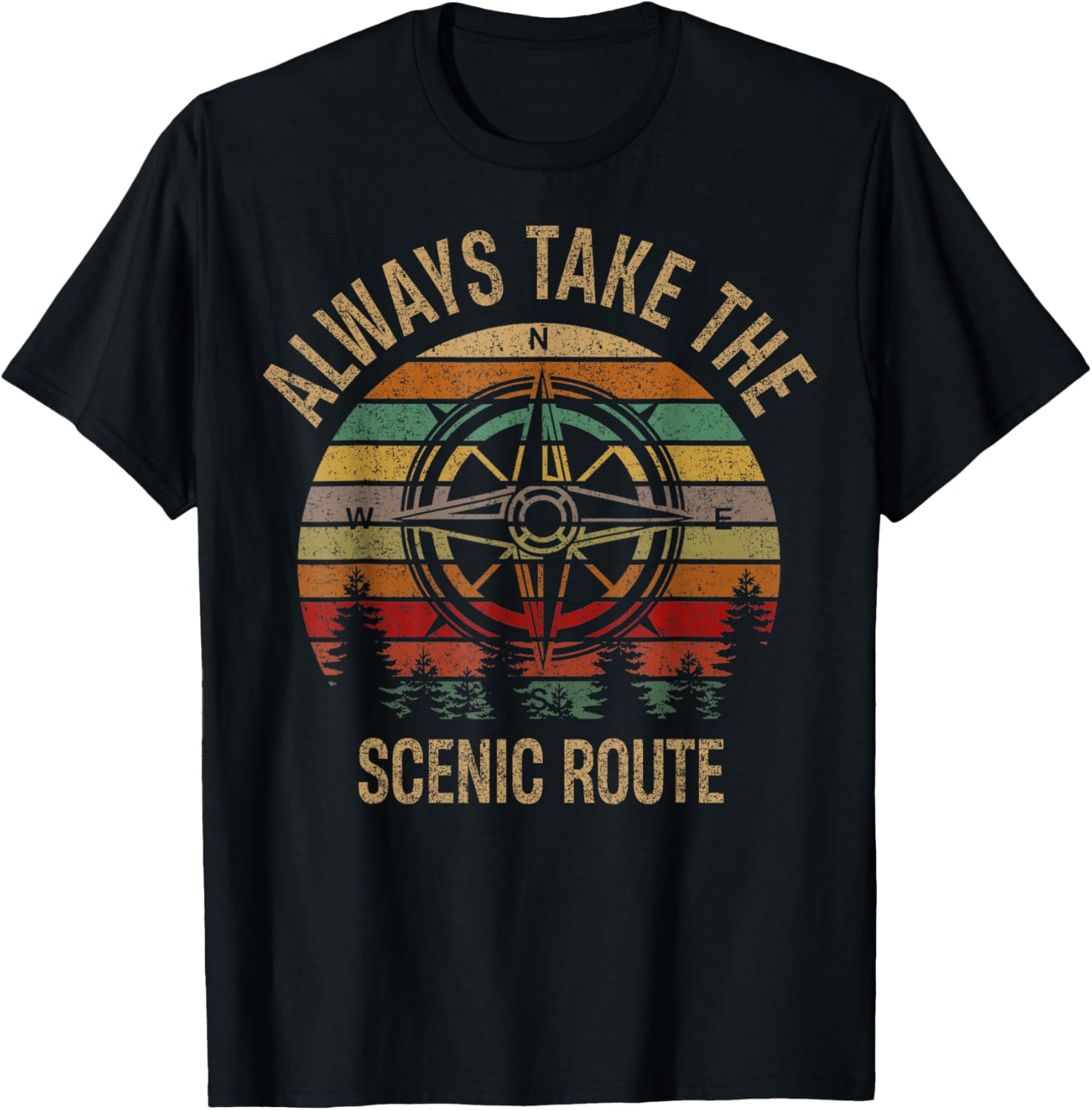 Funny Adventure Always Take The Scenic Route Hiking Camping