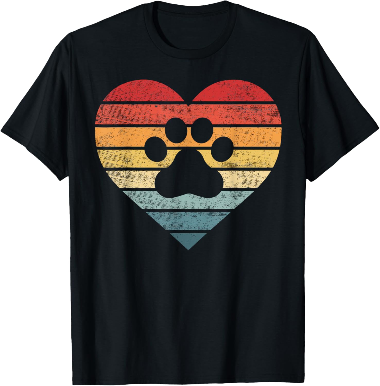 Veterinarian Vet Tech Retro Sunset Paw Print Dog Cat Lover Men Women Girls Kids