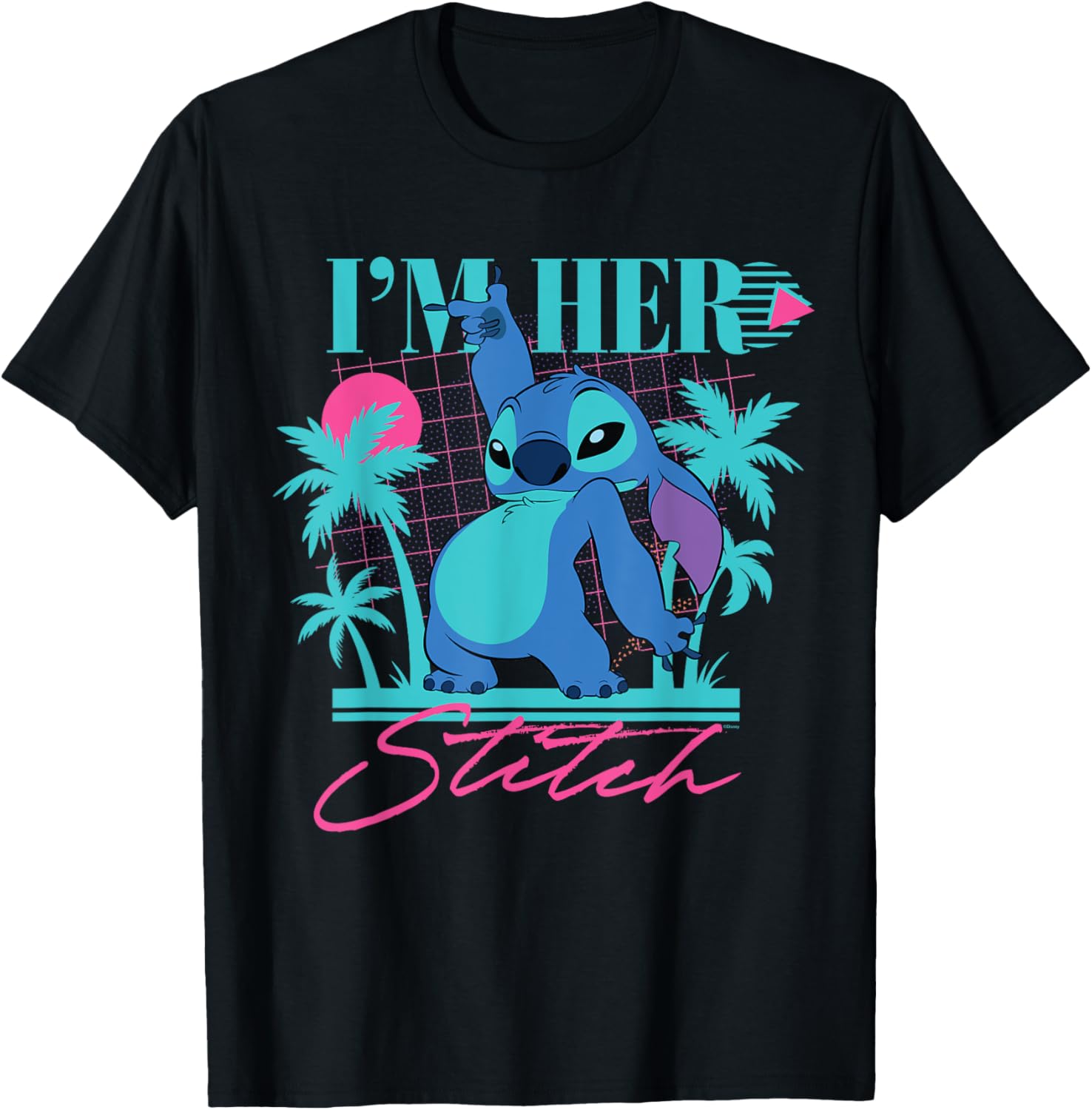 Disney Stitch Retro \u201990s Couples Matching I\u2019m Her Stitch