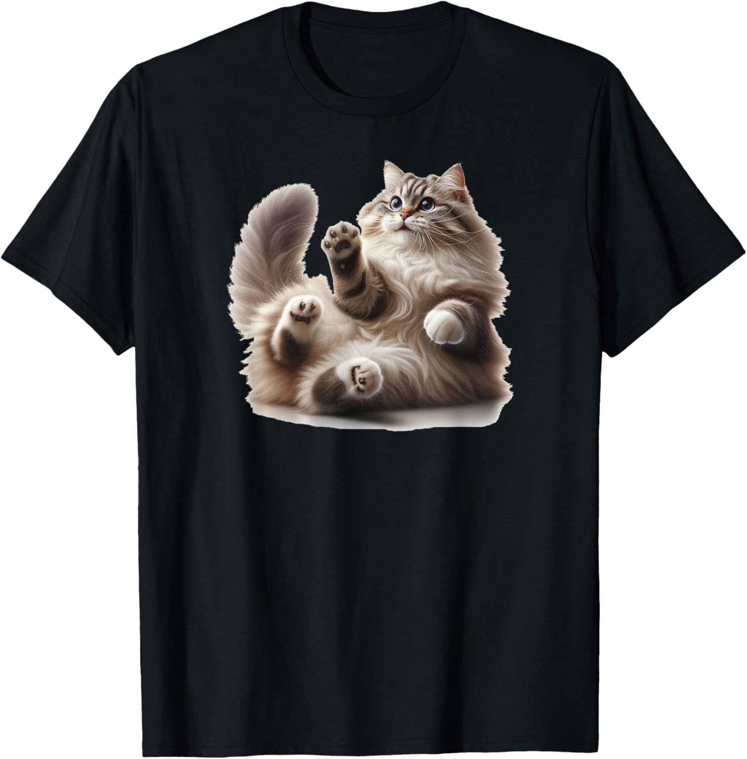 Siberian Cat Breed. Frolicking. T Shirt for Men Women