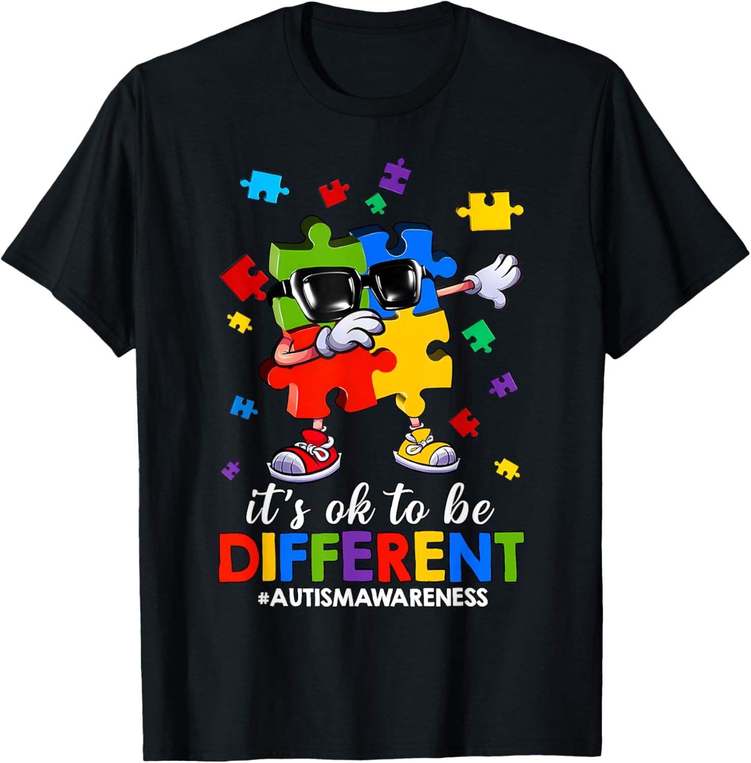 It's OK To Be Different Dabbing Puzzle Autism Awareness Kids