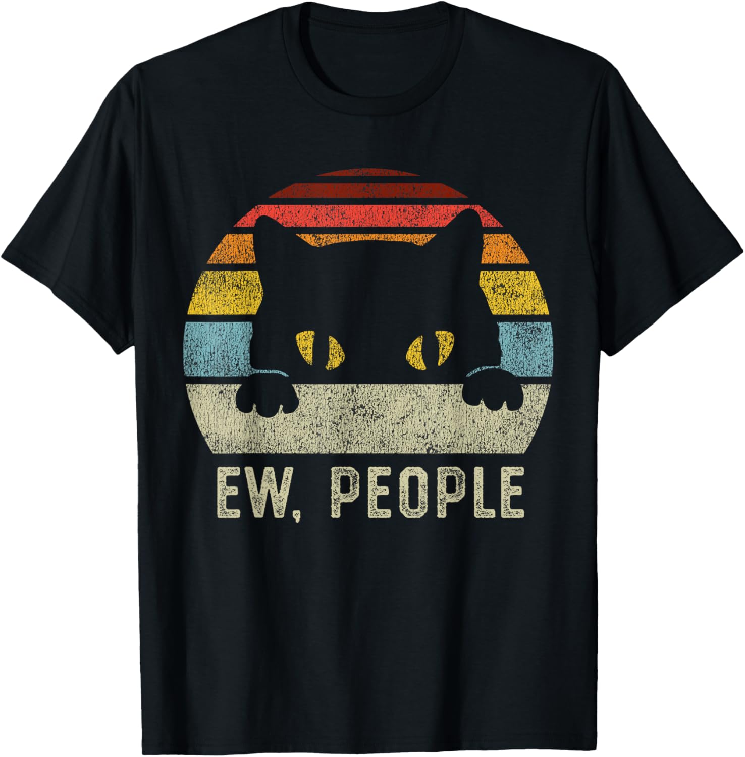 Ew People Retro Cat Funny Vintage Anti Social Introvert