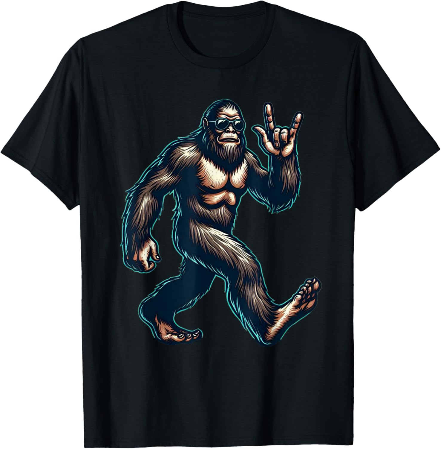 Bigfoot Sasquatch Loves Rock And Roll Dads Funny BigFoot