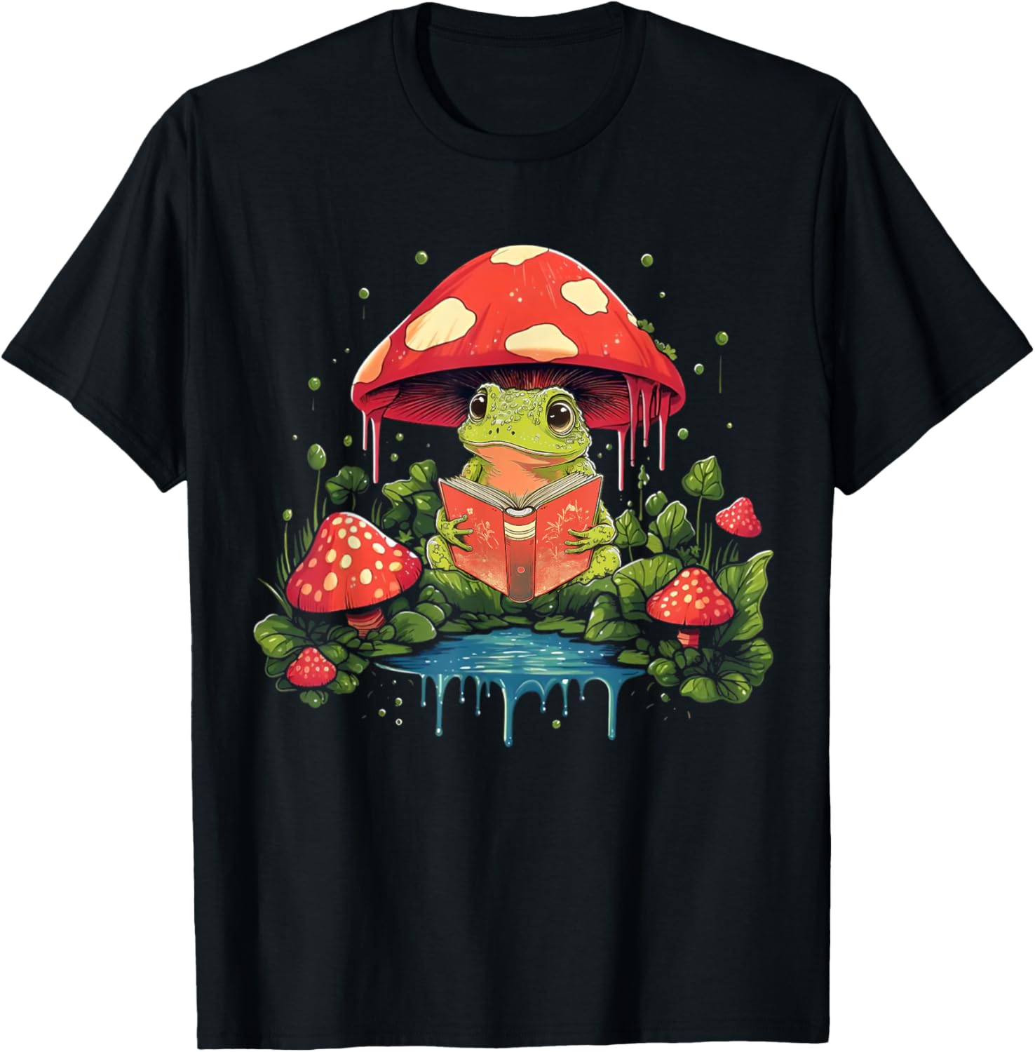 Cute Cottagecore Mushroom Frog Aesthetic Girls Women Graphic