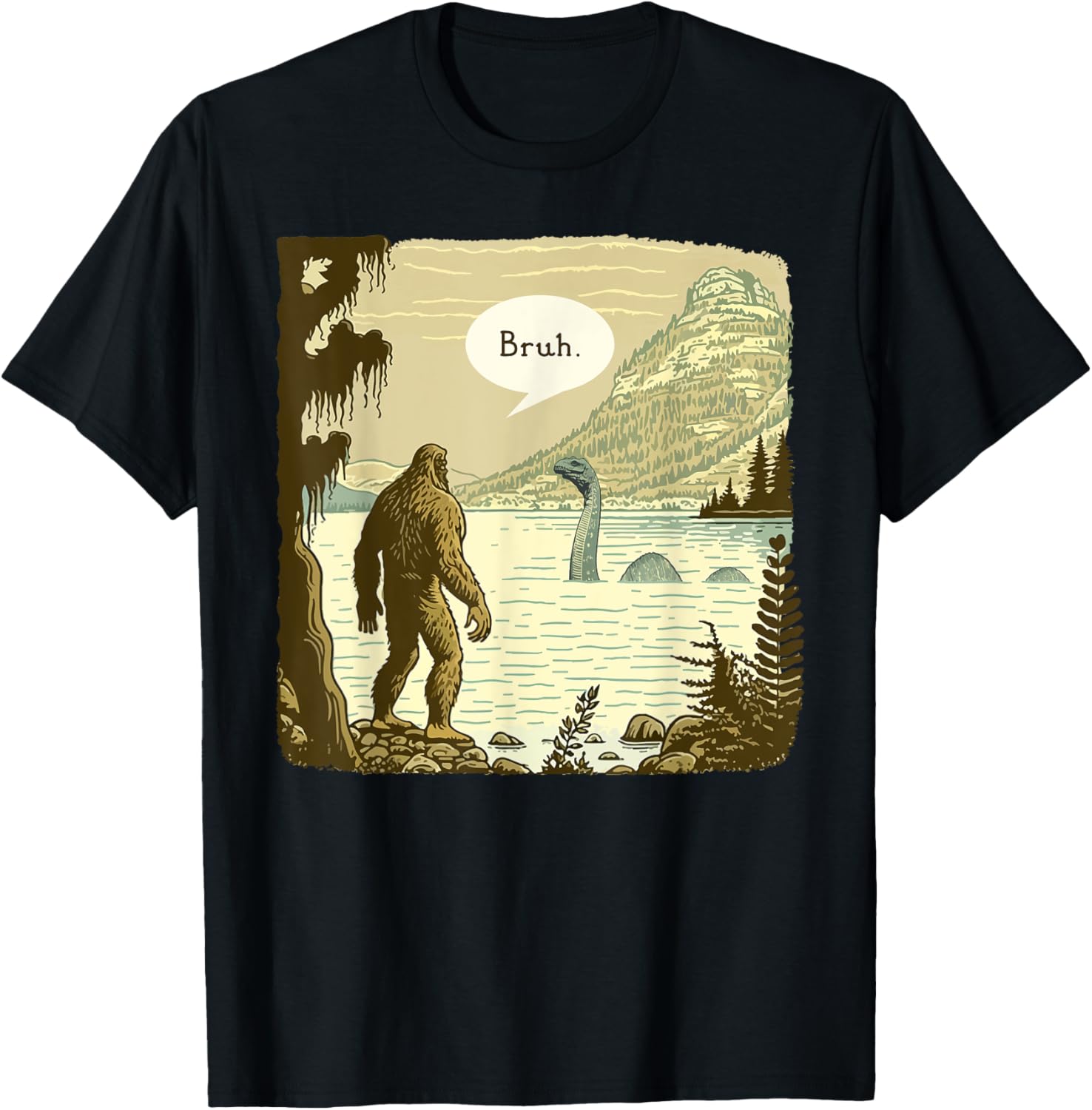 Funny Bigfoot Sasquatch Loch Ness Monster Introvert Bruh