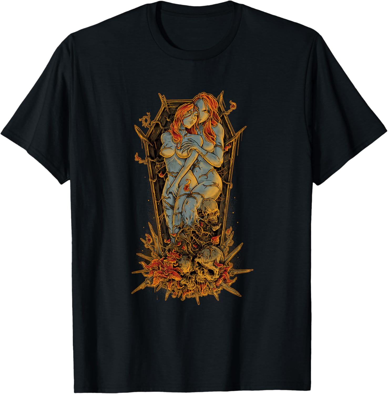 Y2K Mens Shirt Dark Grunge Affliction Tee Gothic Romance