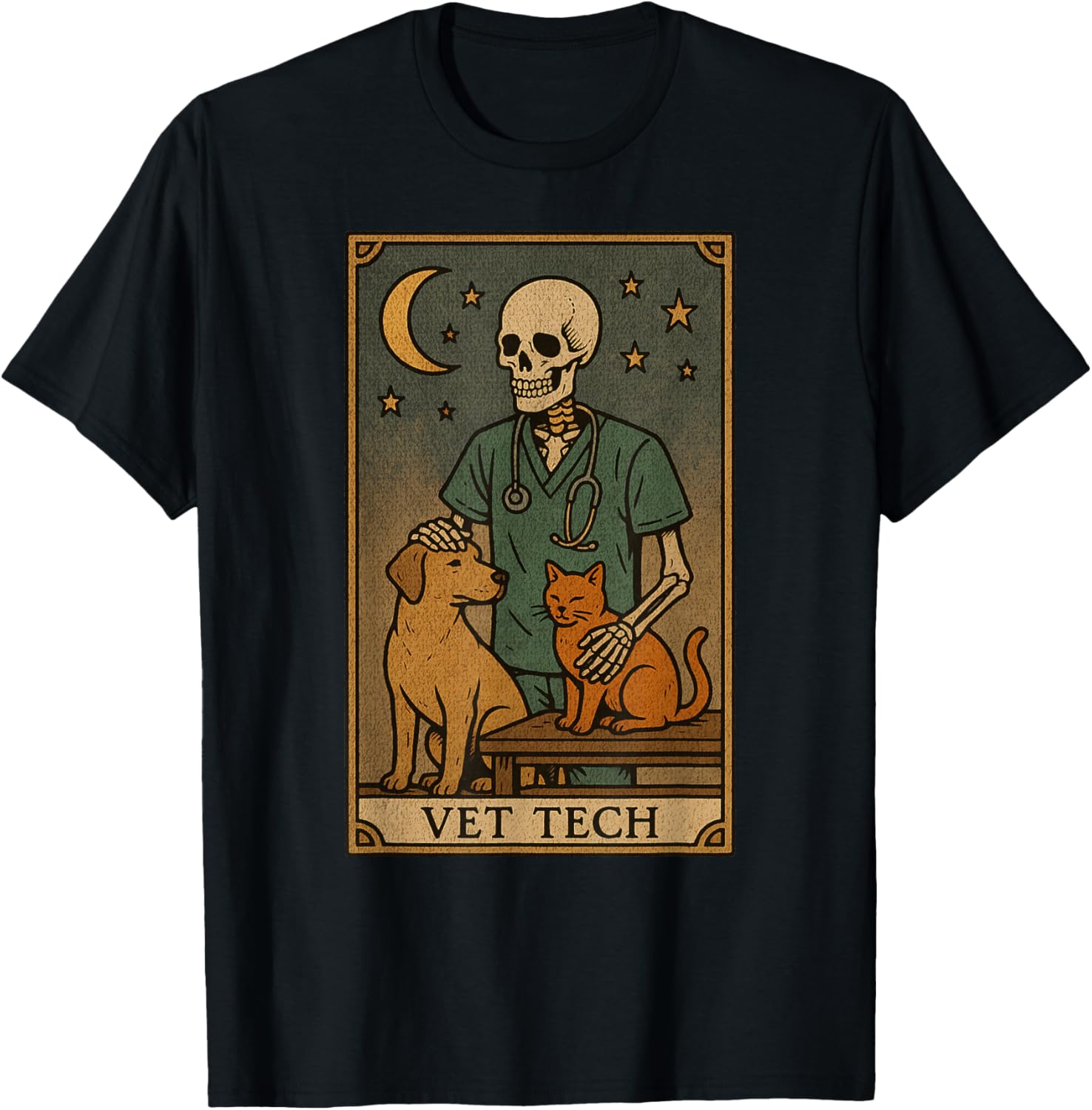 "The Vet Tech" Veterinary Technician Skeleton Tarot Card