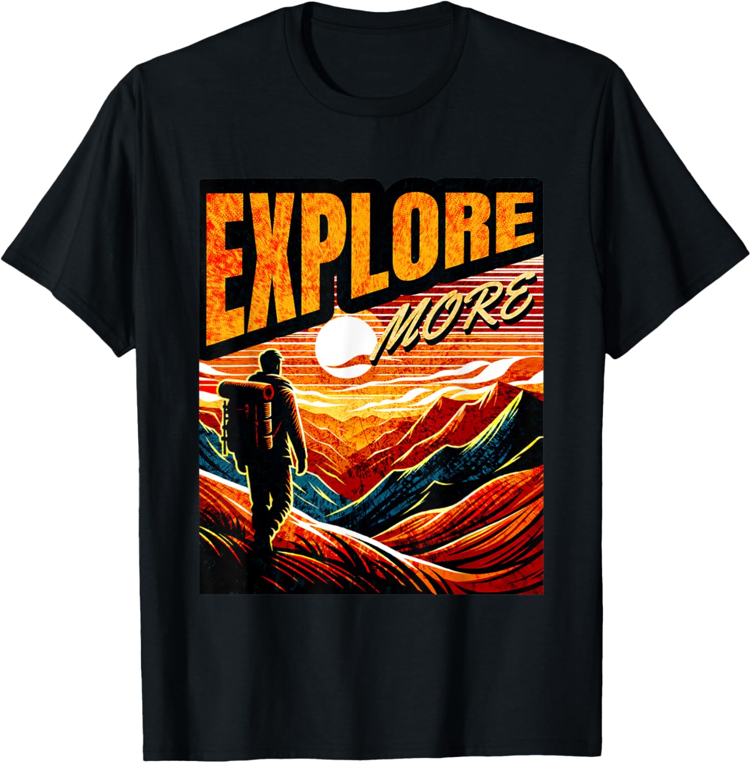 Explore More Hiking Adventure Vintage Sunset Design