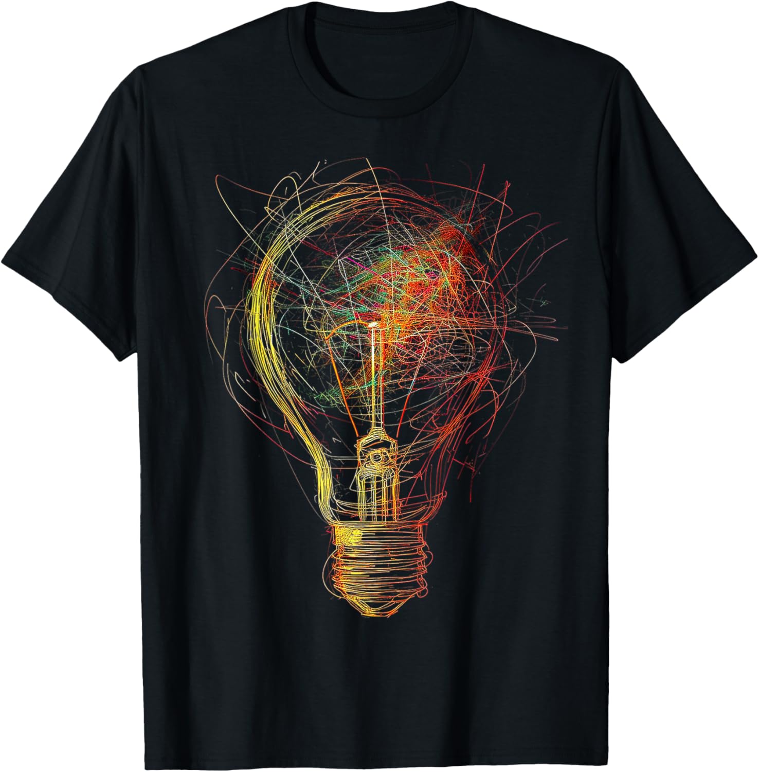Light Bulb Abstract Drawing Colorful Art Graphic