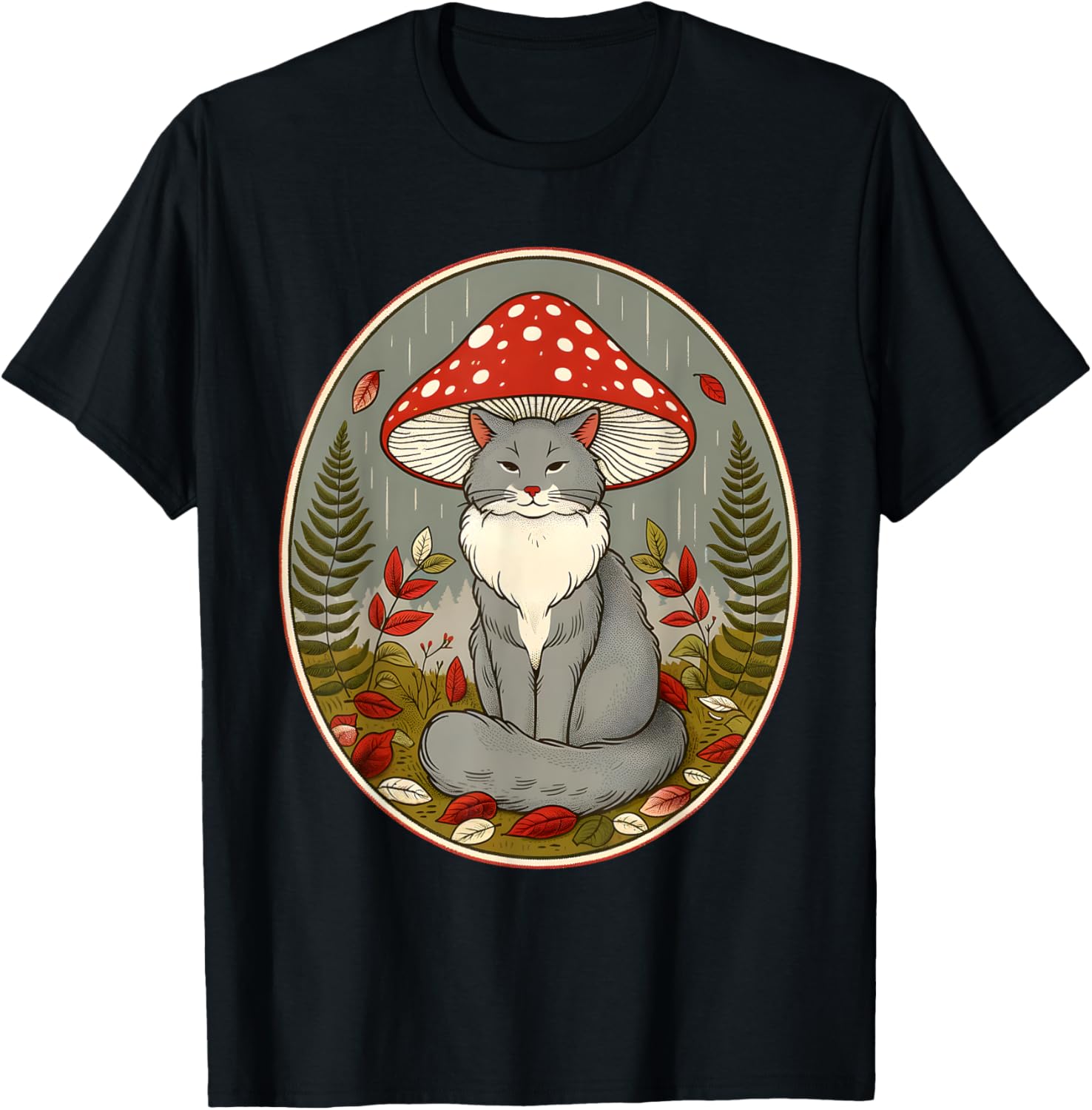 Mushroom Cat, Cottagecore Aesthetic Cat With Mushroom Hat