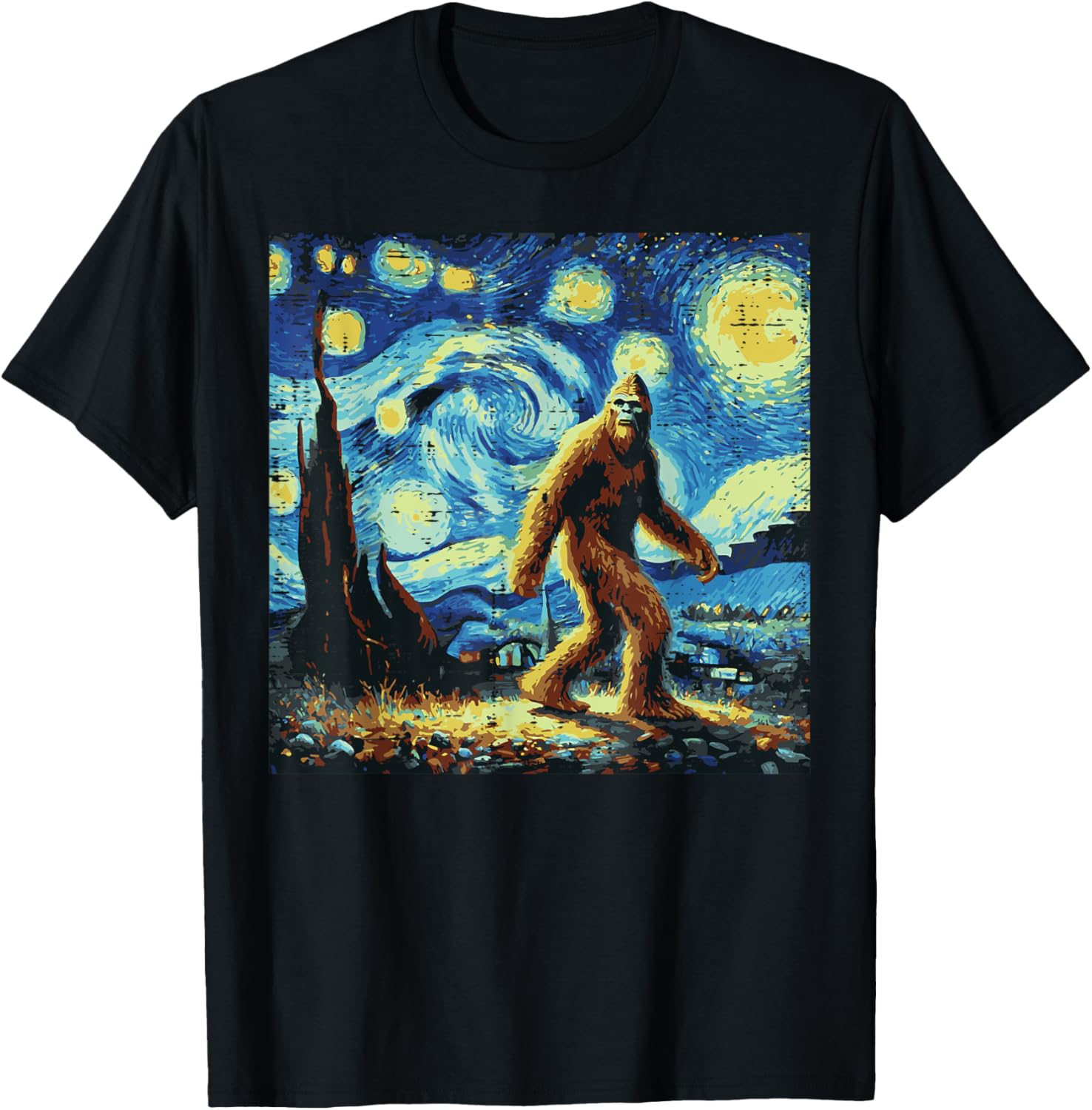 Bigfoot Sasquatch Starry Night Funny Meme Men Women Kids