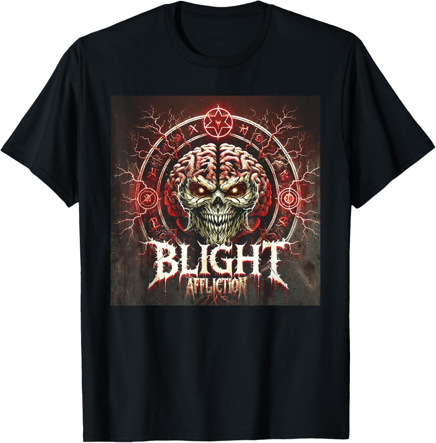 Crusader Games Blight Affliction Unisex Adults T Shirt   Black   Small   Short Sleeve   Modern Classic Fit   Crew Neck   Graphic   Pull On   1 Count