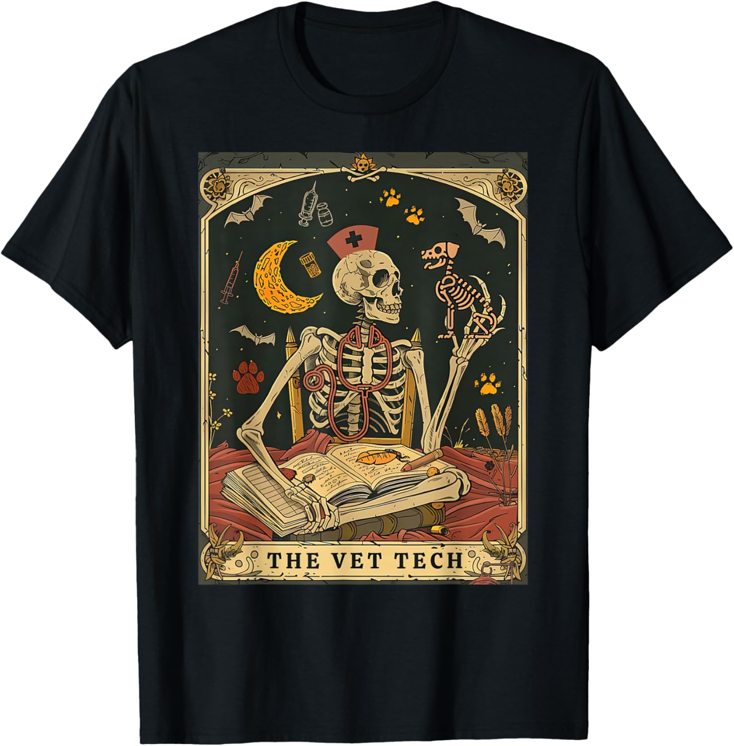 The Vet Tech Tarot Card Skeleton Stethoscope Veterinarian