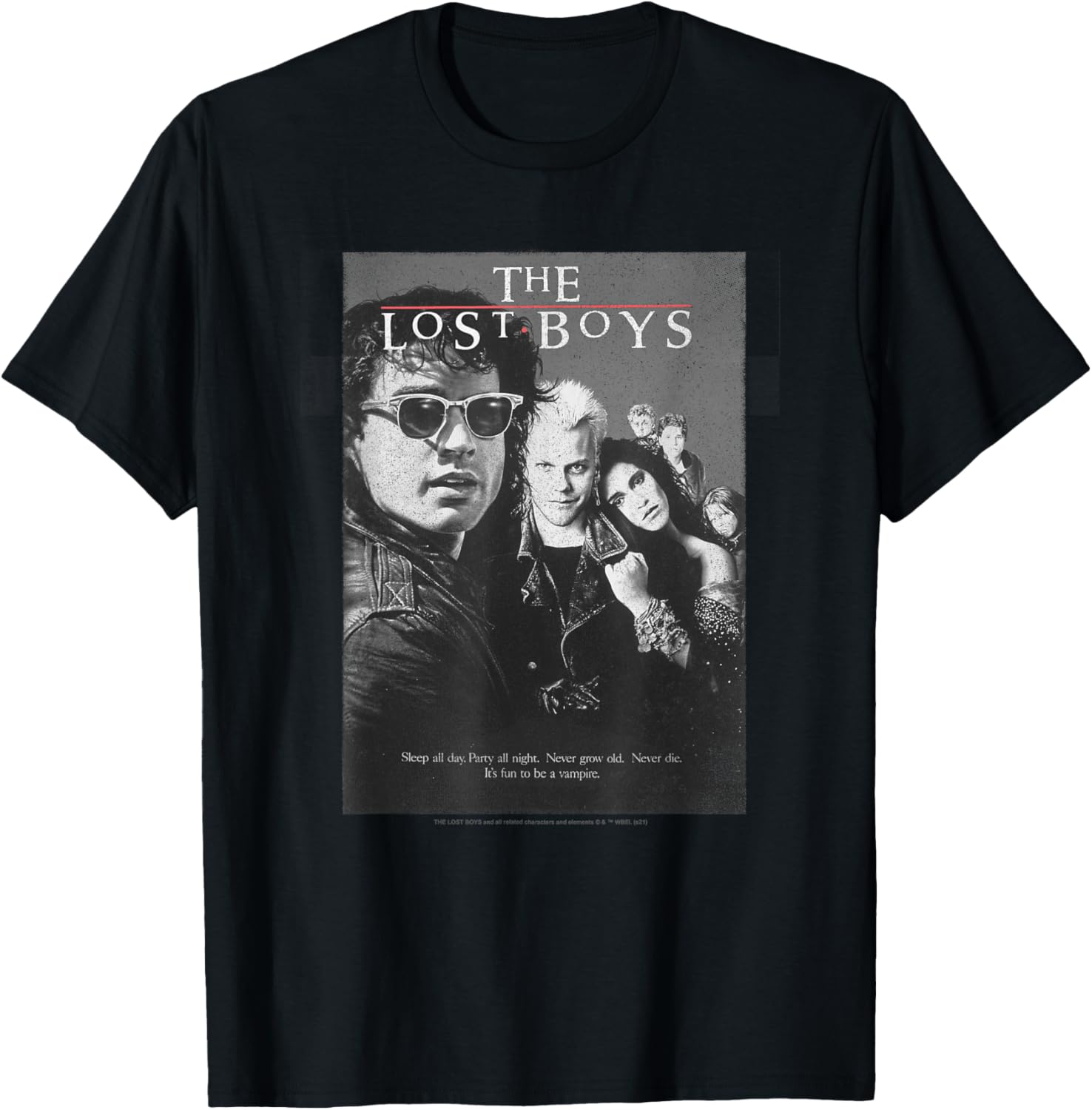 Lost Boys Group Shot Black & White Movie Poster