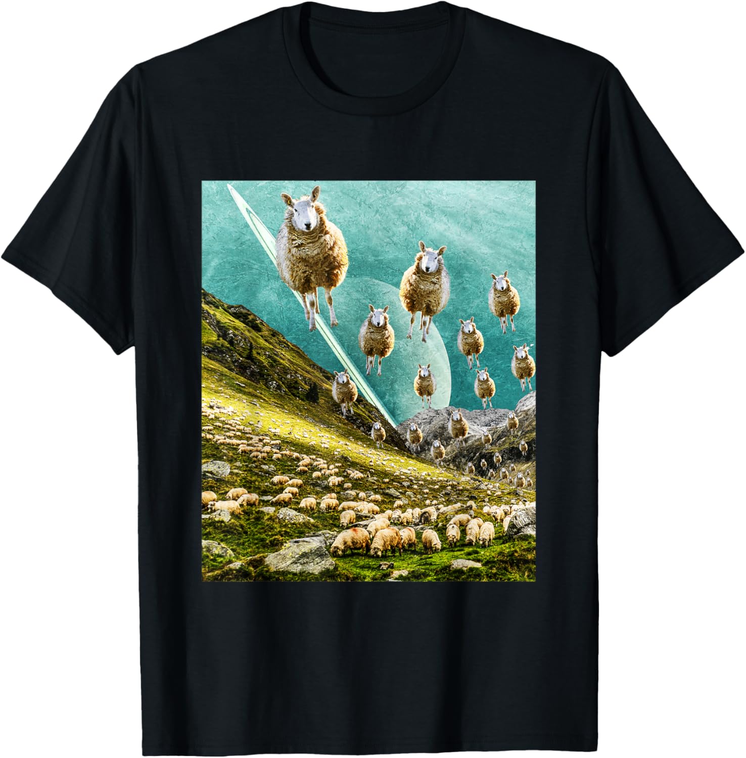 Flying Sheep   Funny Surreal Art   Collage Art   Classic