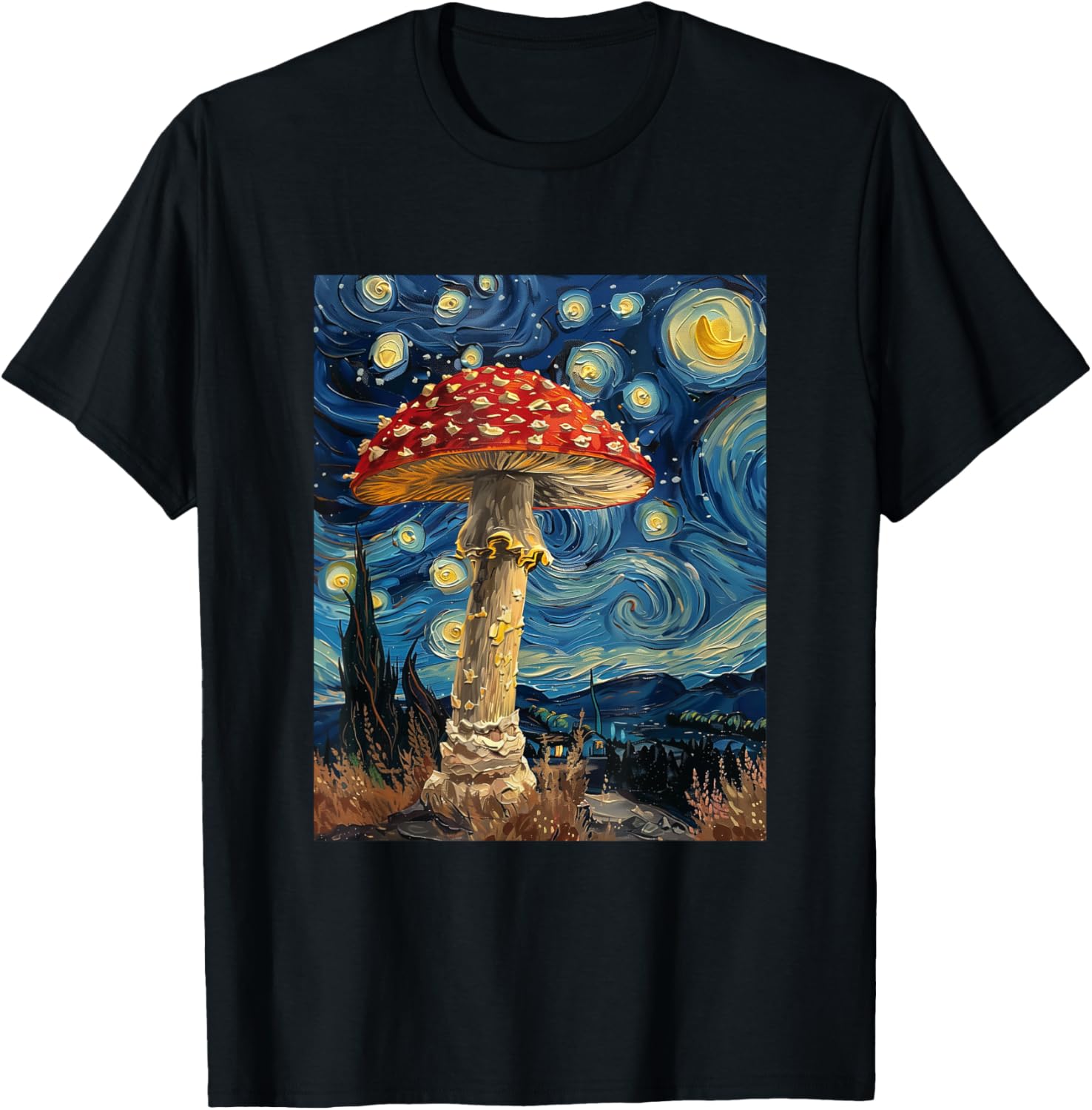 Mushroom   Van Gogh Style   Starry Night