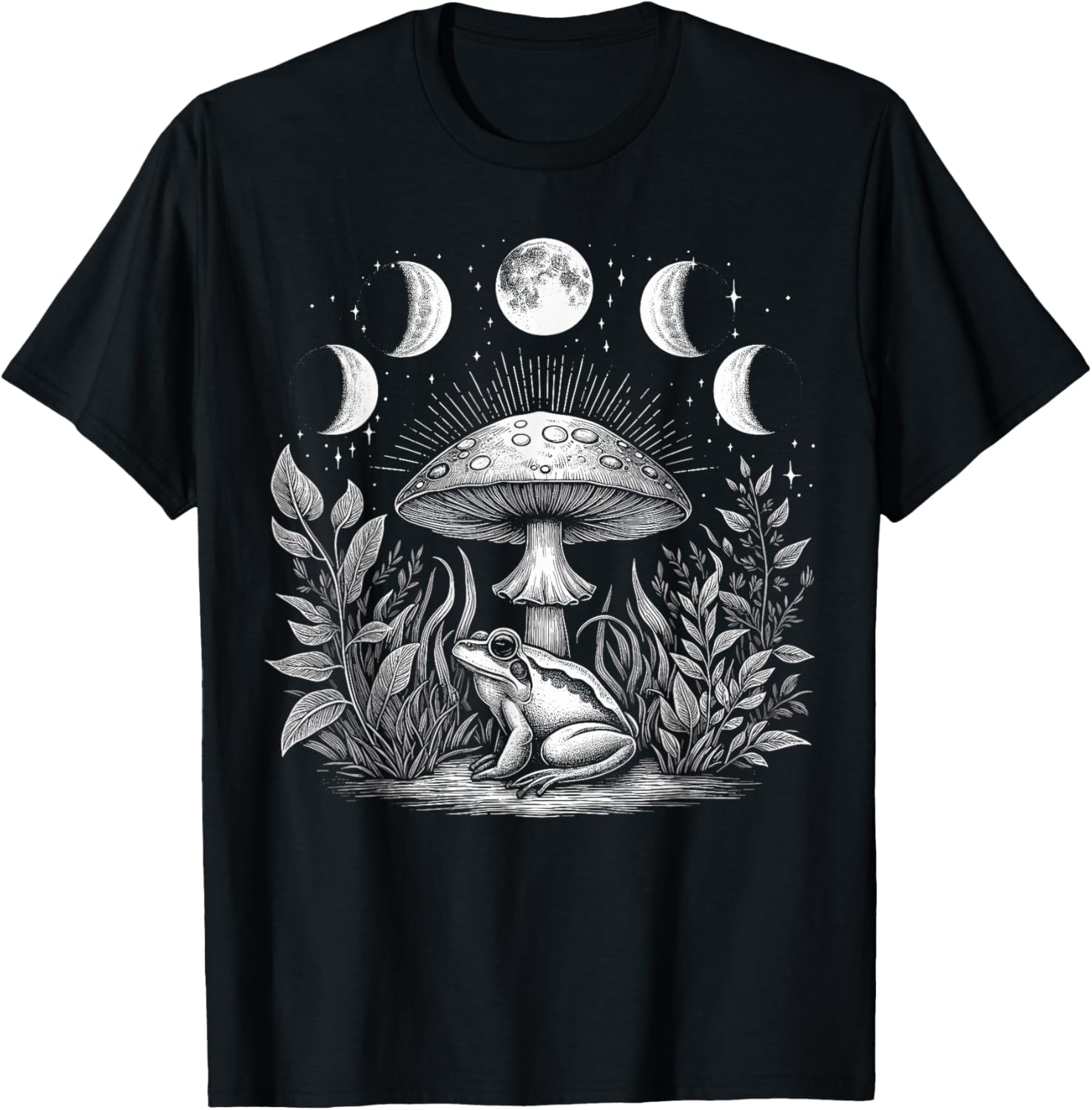 Cute Cottagecore Aesthetic Frog Mushroom Moon Frog
