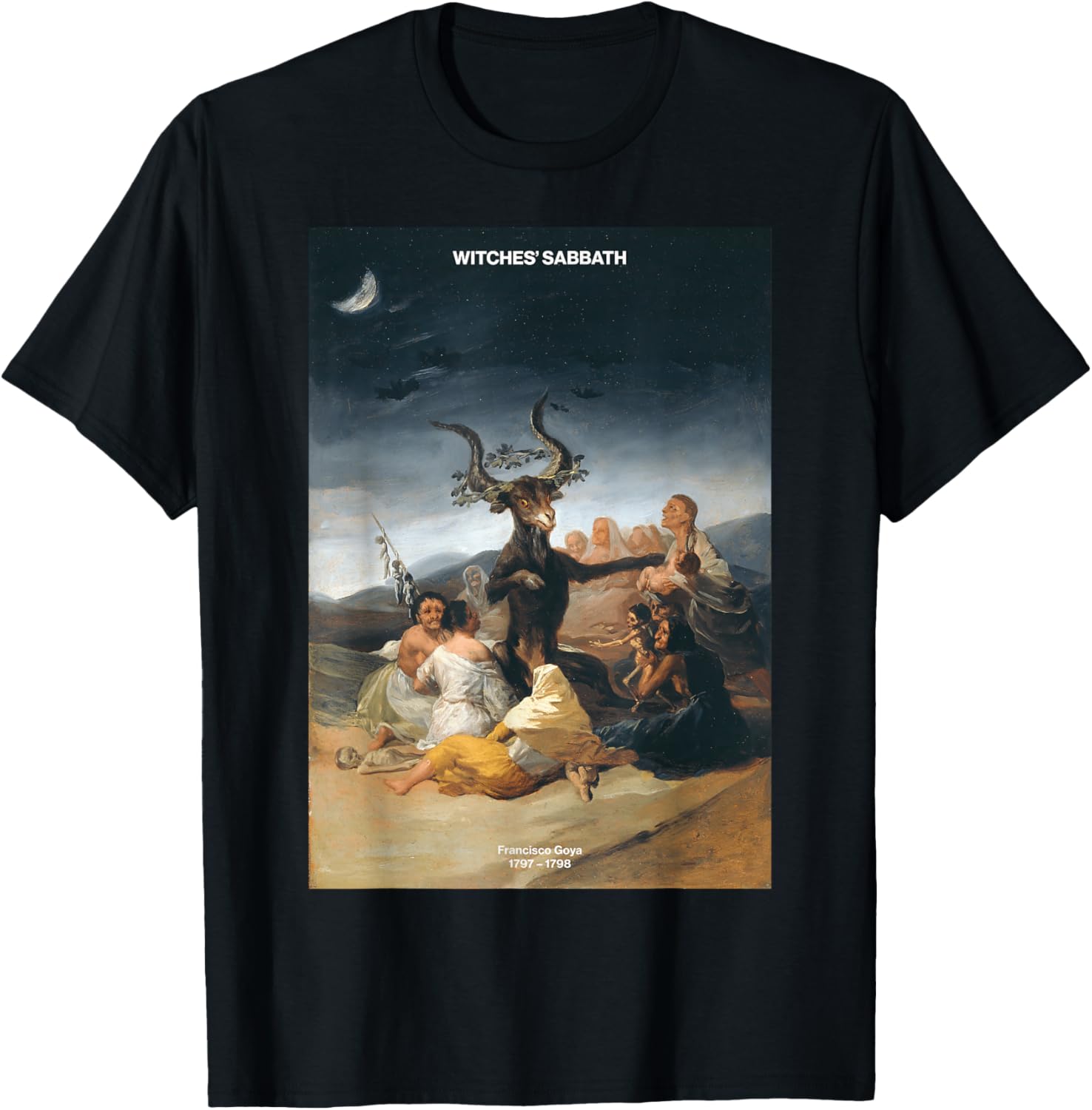 Fine Arts Bottega Witches h Sabbath \u2013 Francisco Goya T Shirt Black Small
