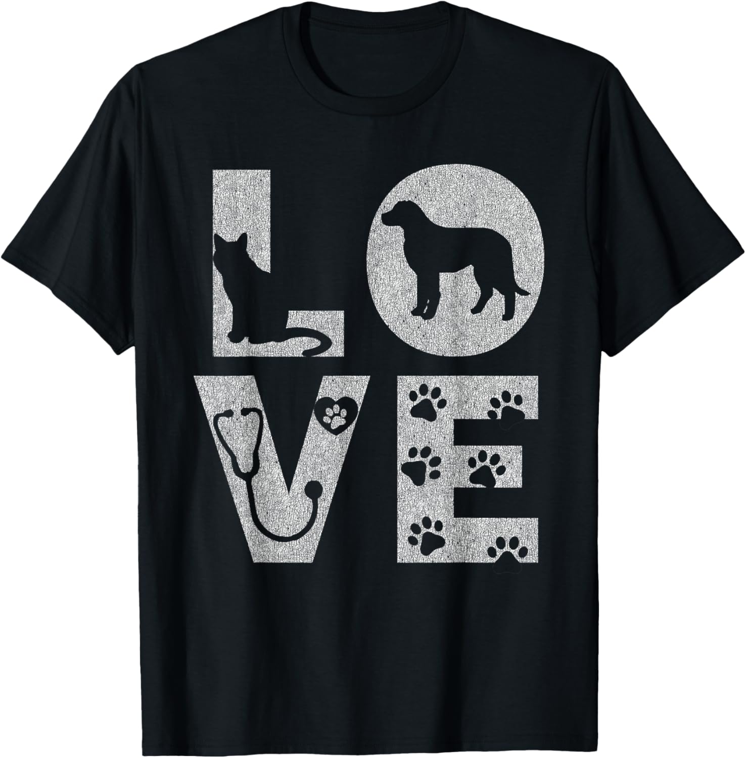 Vet Tech Love Animals Veterinarian Tech Distressed T Shirt