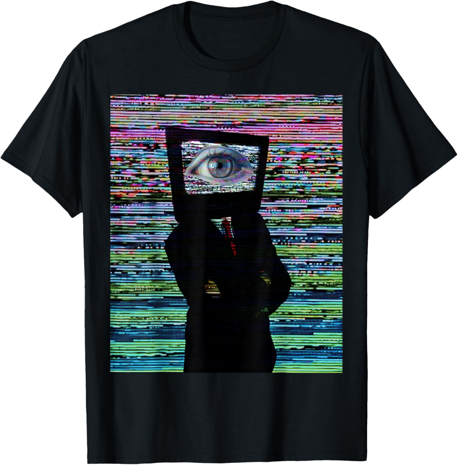 Weirdcore Aesthetic Glitch Tv Head Art Dreamcore Graphic Tee