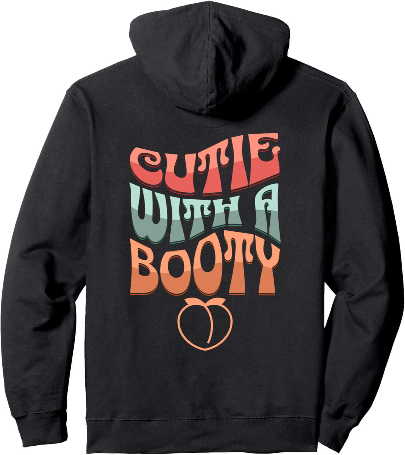 Cutie With A Booty, Gym Pump Cover, Oversized Workout, Peach Pullover Hoodie