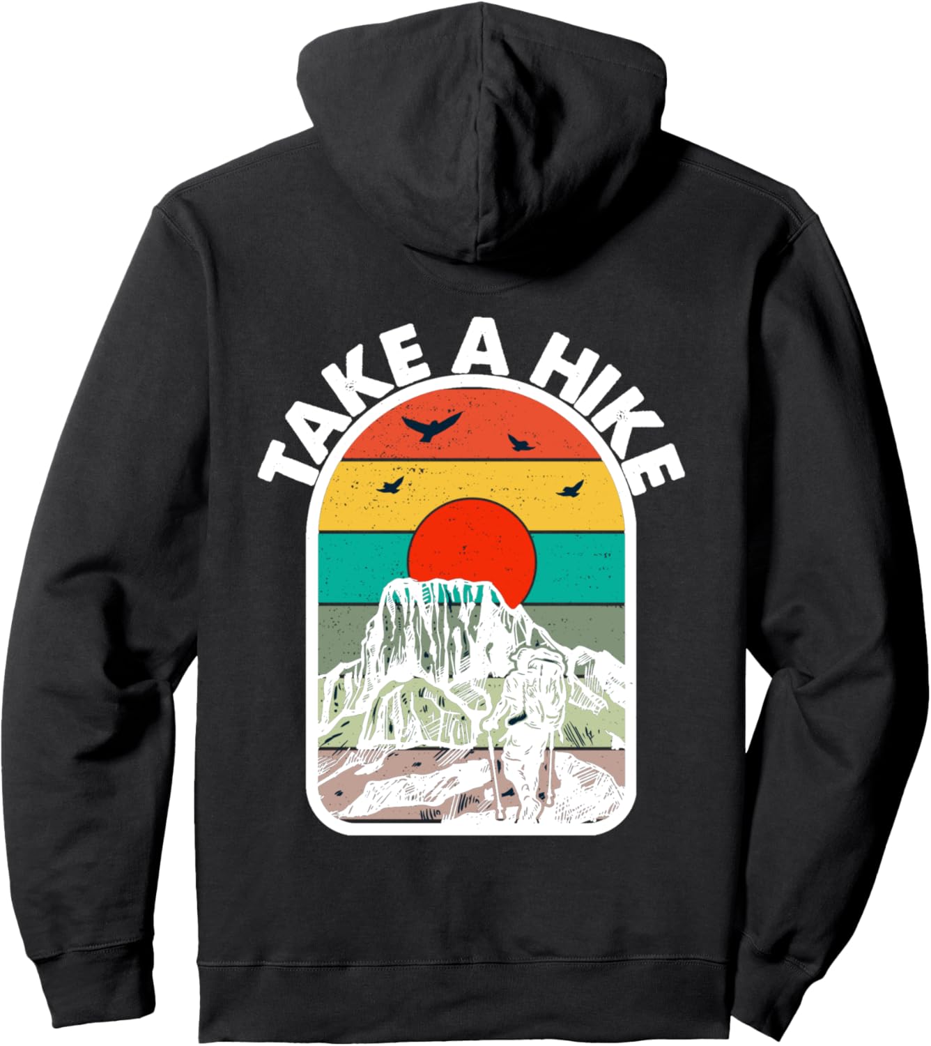 Take A Hike Typography Vitage   Retro Vintage Take A Hike Pullover Hoodie