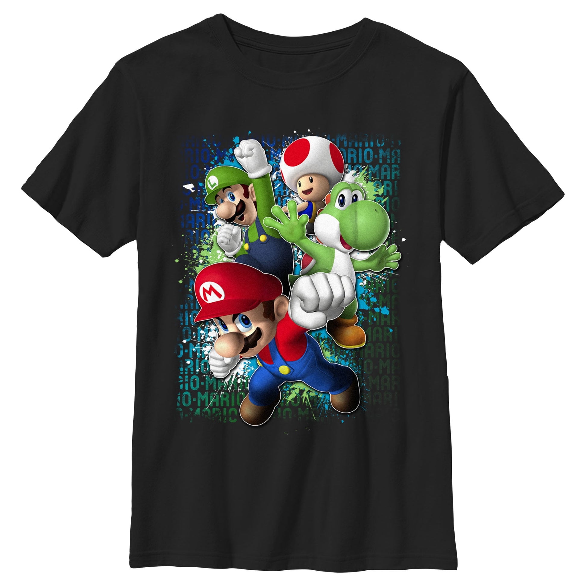 Boy's Nintendo Mario Jump  Graphic Tee Black Small