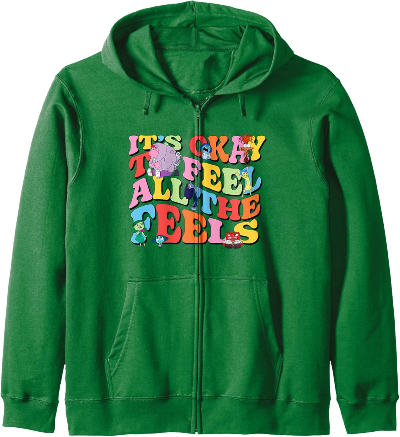 Disney Pixar Inside Out 2 It\u2019s Okay To Feel All The Feels Zip Hoodie