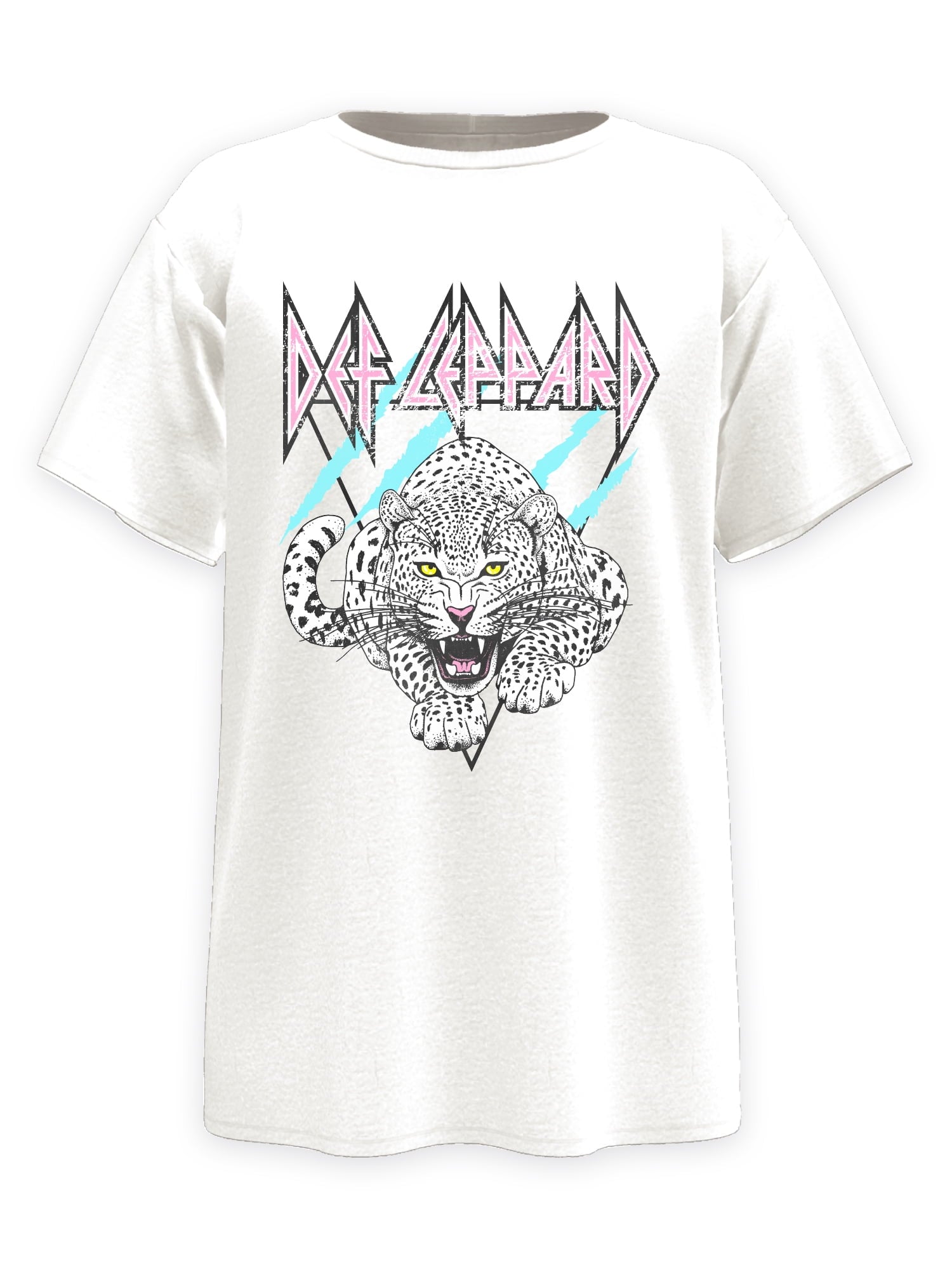 Def Leppard 1987 Retro Cover, Girls Apparel Graphic Crew Neck Short Sleeves T Shirt, Sizes 4 18