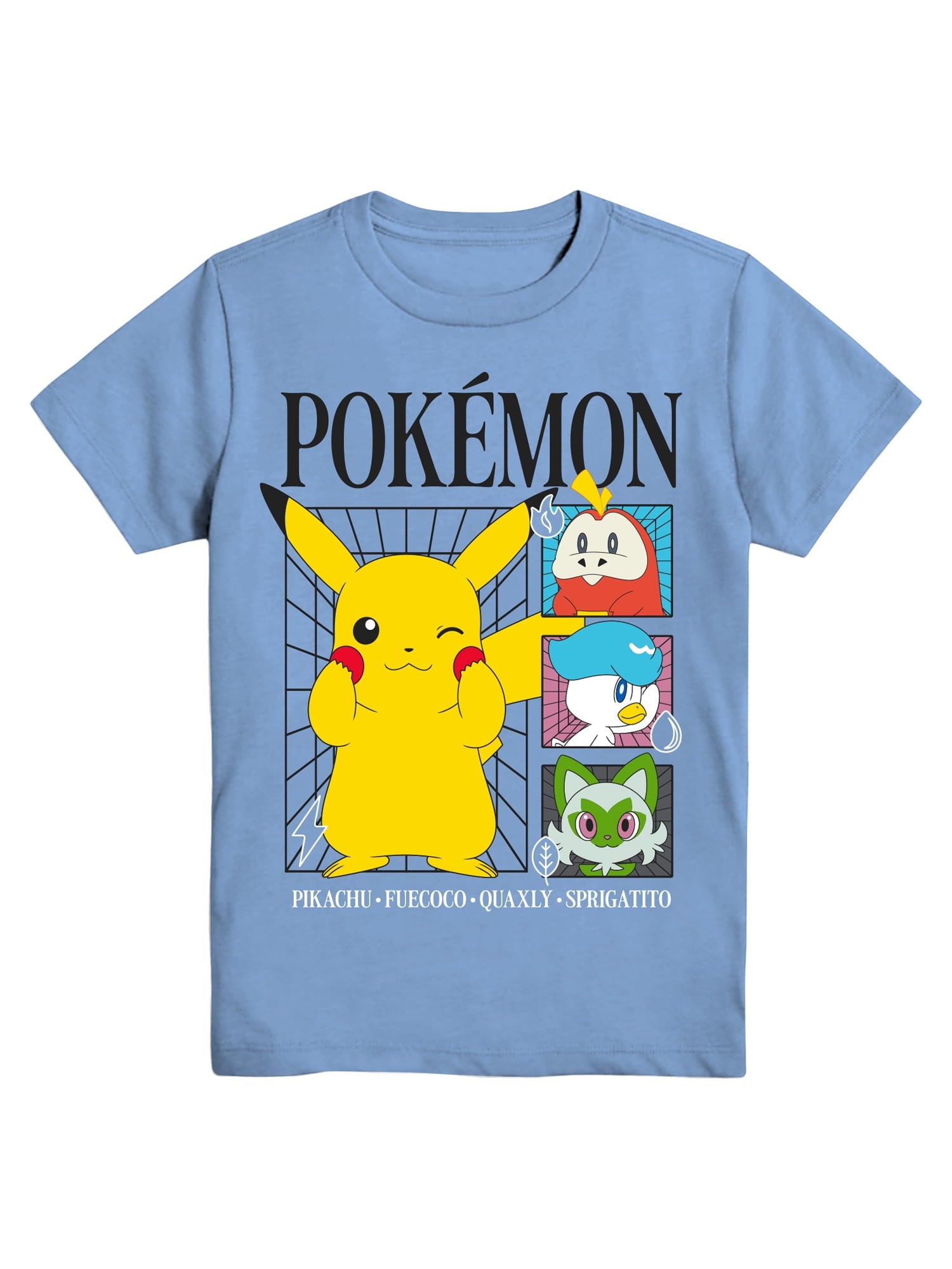 Pokemon Paldea Grid, Crew Neck, Short Sleeve, Graphic Tee, Sizes 4 18