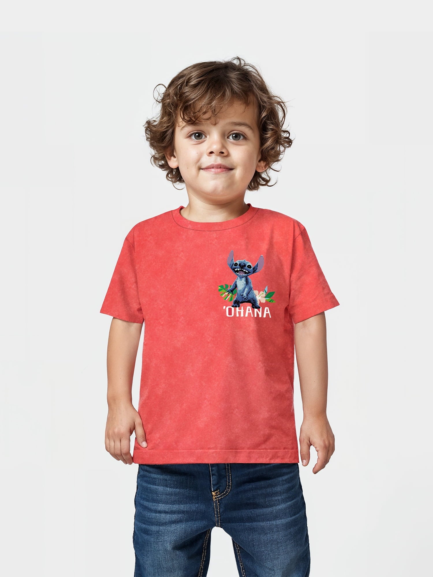 Stitch Ohana Boys Graphic Print Tee with Short Sleeves, Sizes 4 18