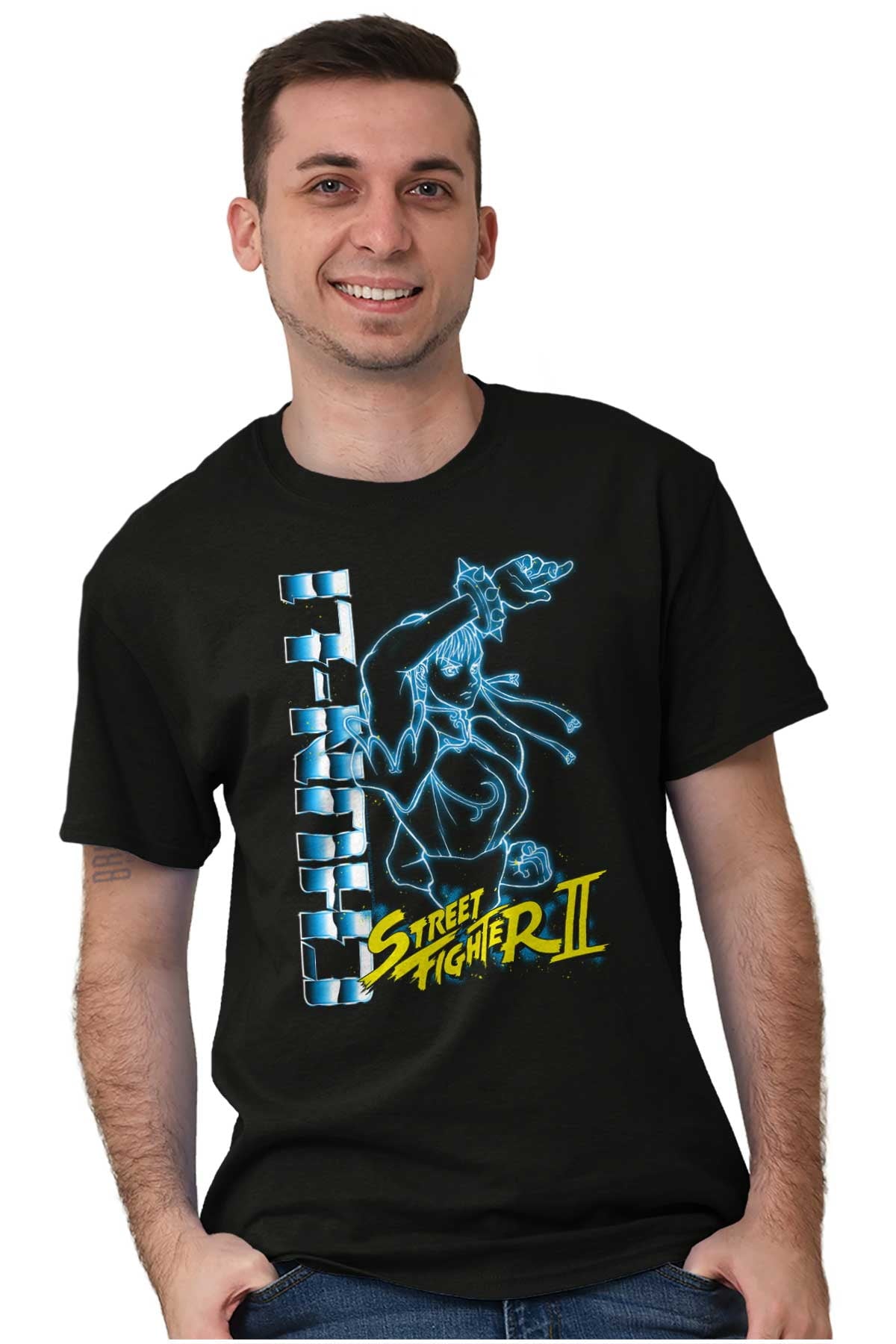 Street Fighter 90s Gamer Chun Li Men's Graphic T Shirt Tees Brisco Brands S
