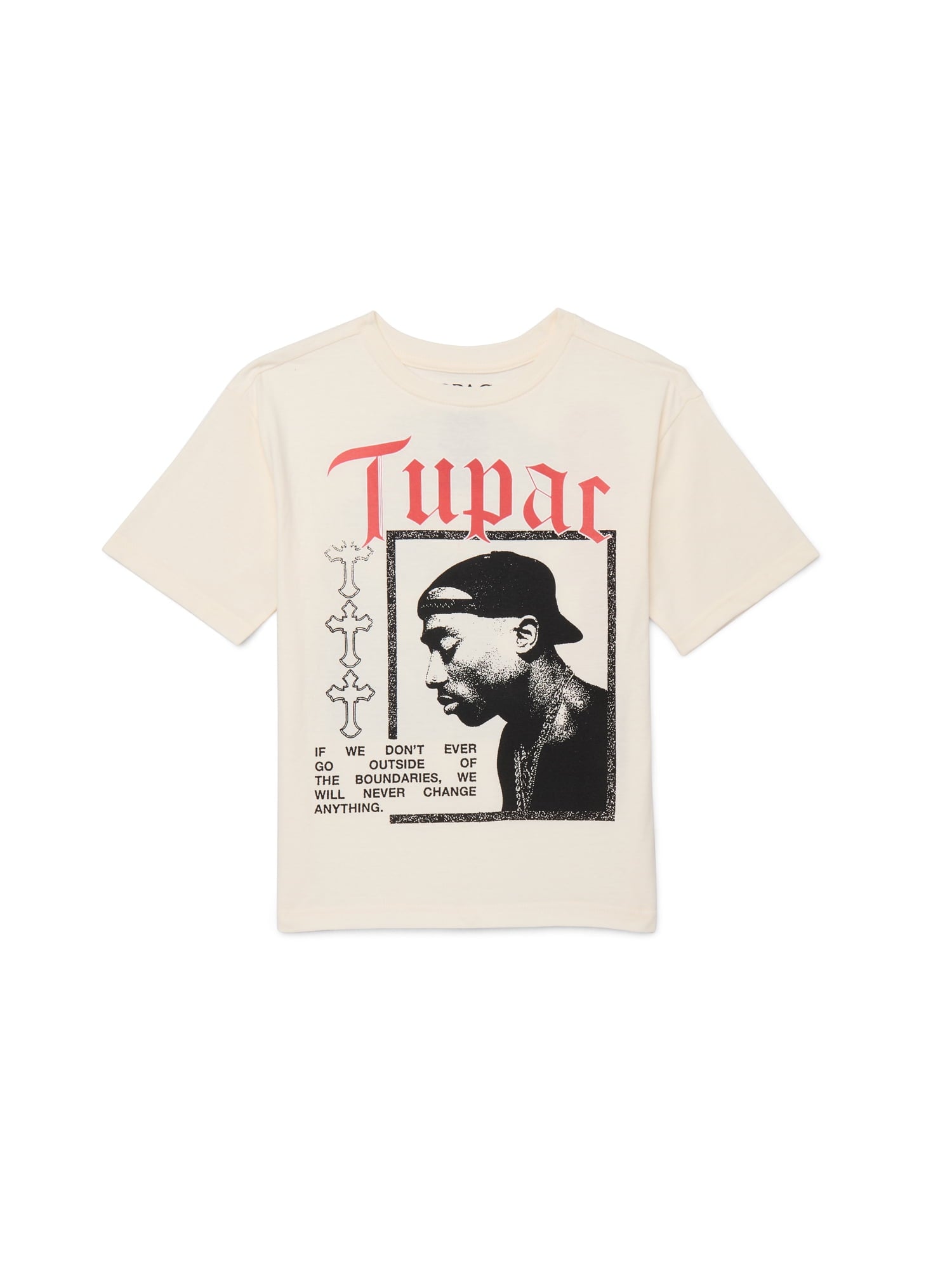 Tupac Boys Graphic Retro Print Tee with Short Sleeves, Sizes 4 18