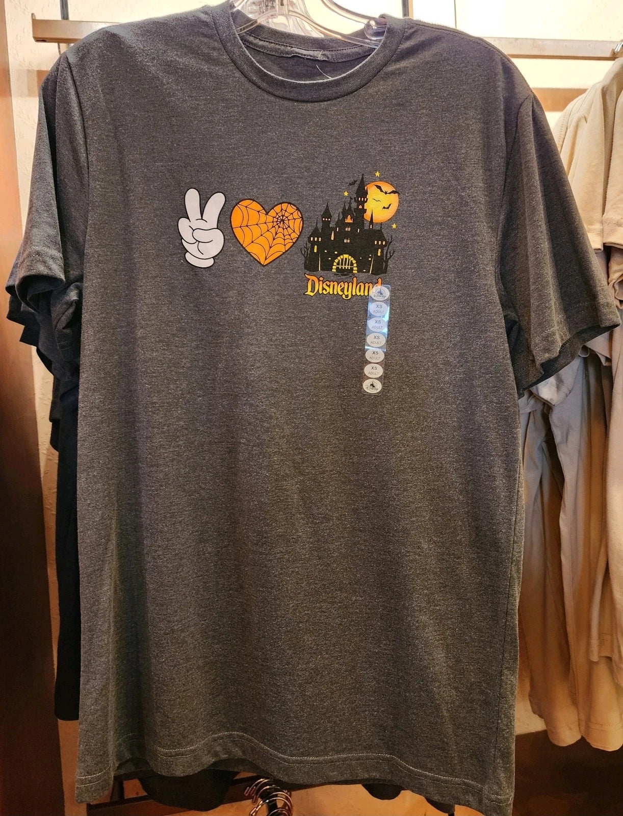 Disneyland 2025 Halloween Peace + Love + Haunted Castle T shirt Sz Medium New
