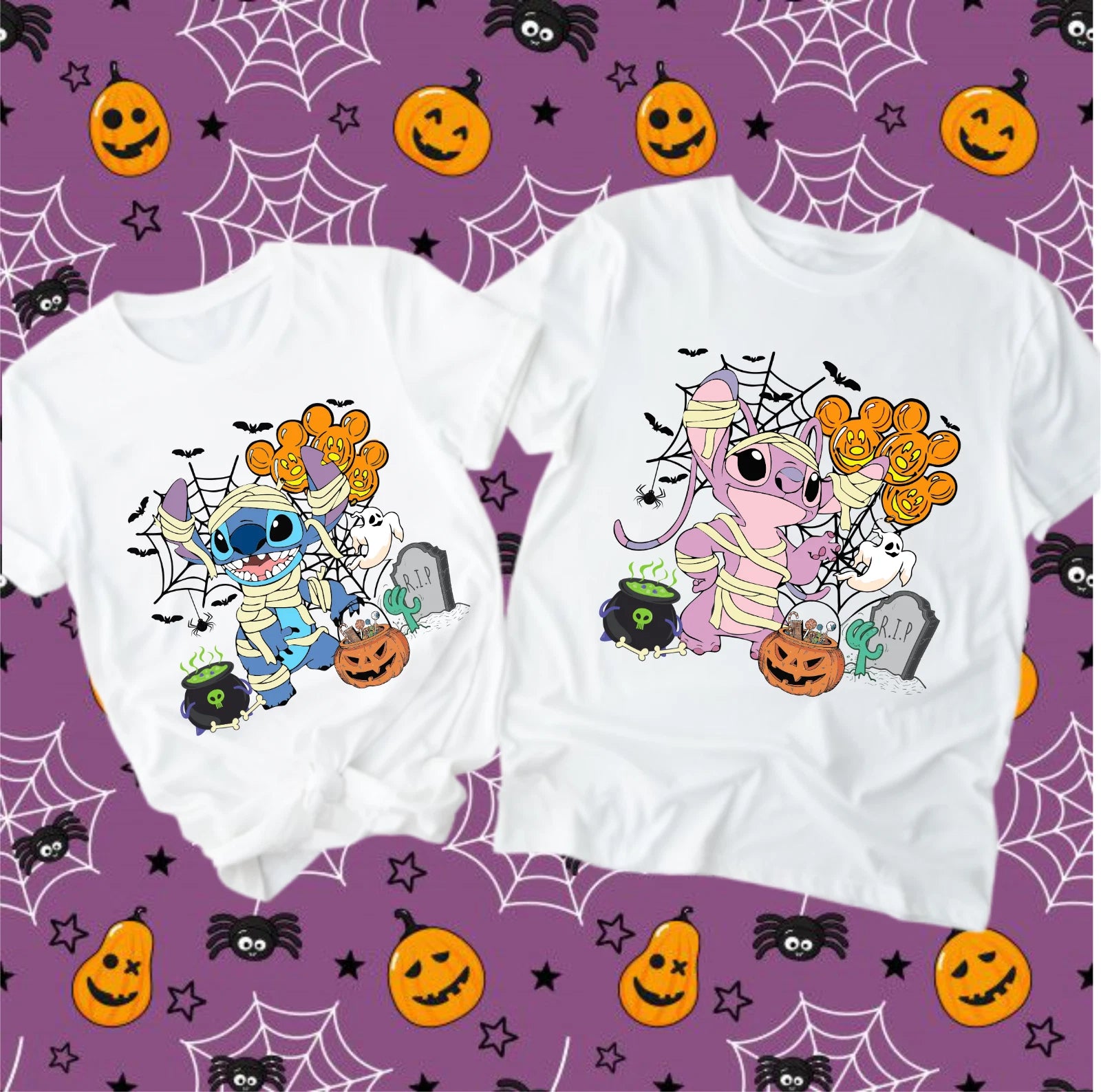 Disney Stitch Angel Halloween Shirts 2025, Halloween Trip Matching T shirts 2025