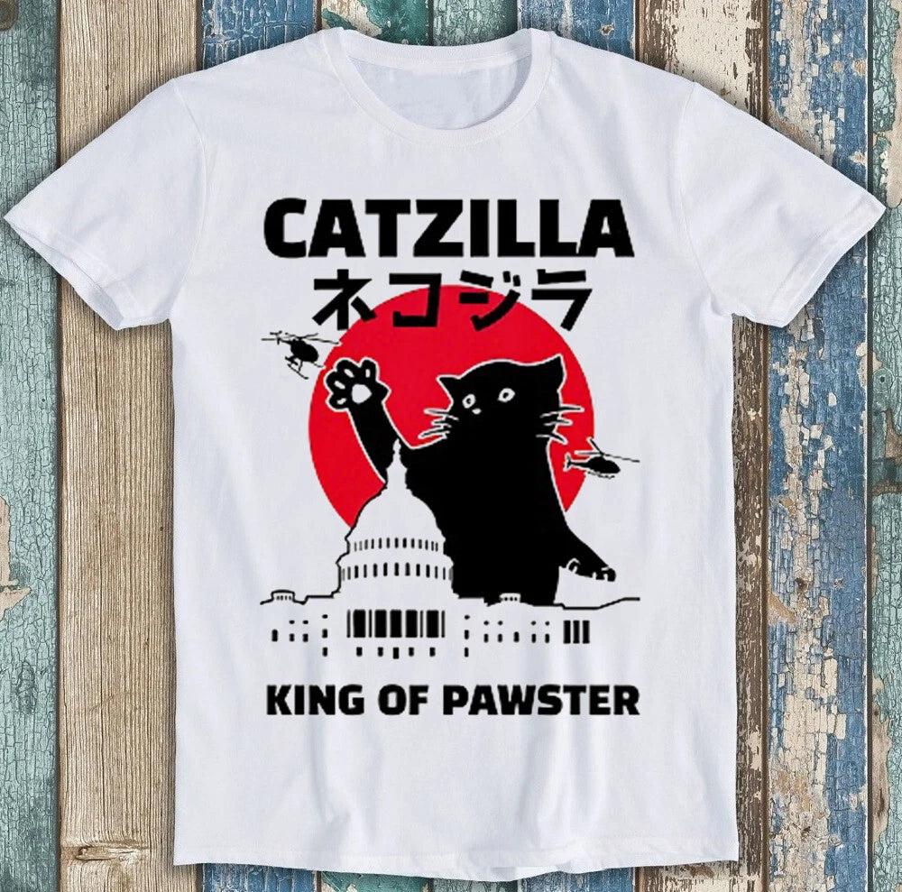 Catzilla King Of Pawster Paws Cat Kitten Best Seller Funny Gift Tee T Shirt 2045