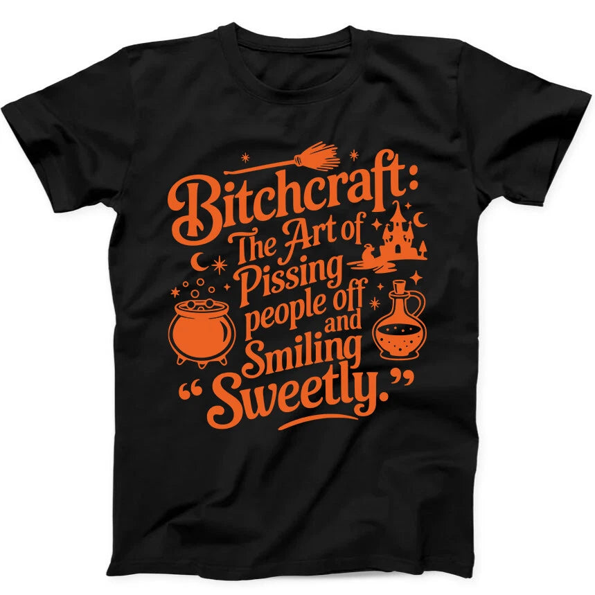 Halloween Bitchcraft Witch Best Seller Funny Gift Tee Black T Shirt 148