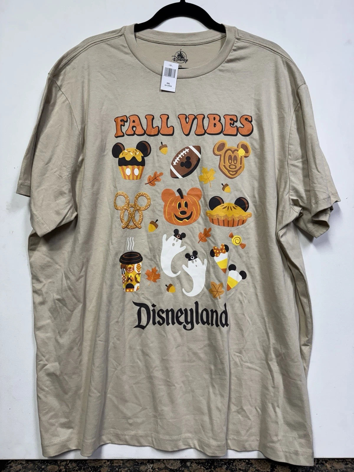 Disney Parks 2025 Halloween Mickey Fall Vibes T Shirt 2x Snacks Pumpkin