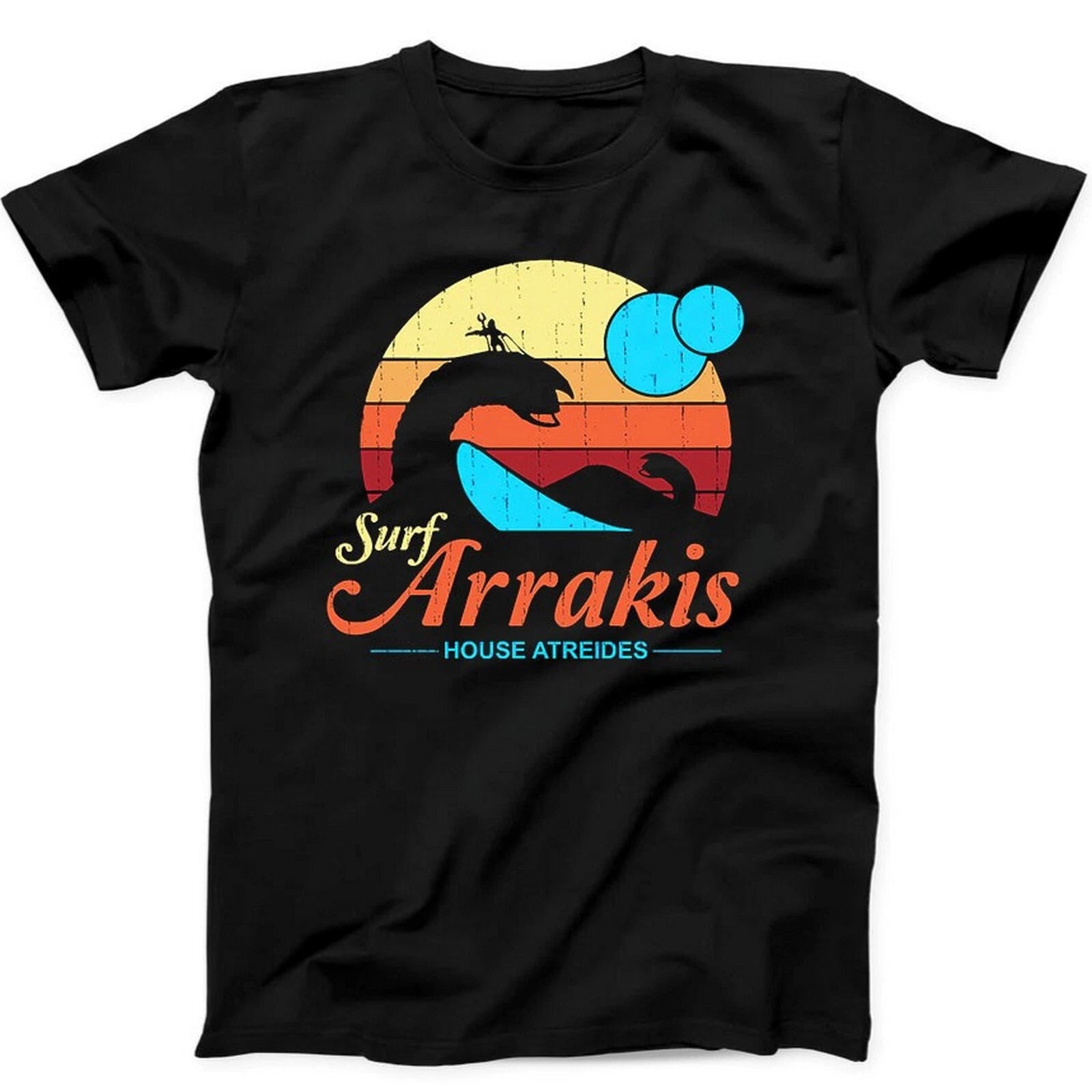 Dune Arrakis Rakis Surf Sci Fi Meme Funny Best Seller Gift Tee Black T Shirt 28