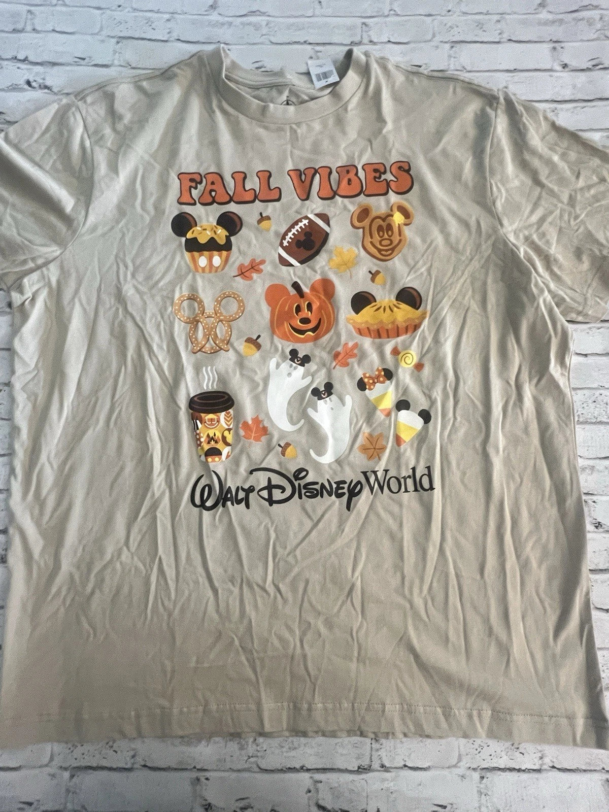2025 Walt Disney World Halloween Fall Vibes Pumpkin Treats Adult Shirt Large