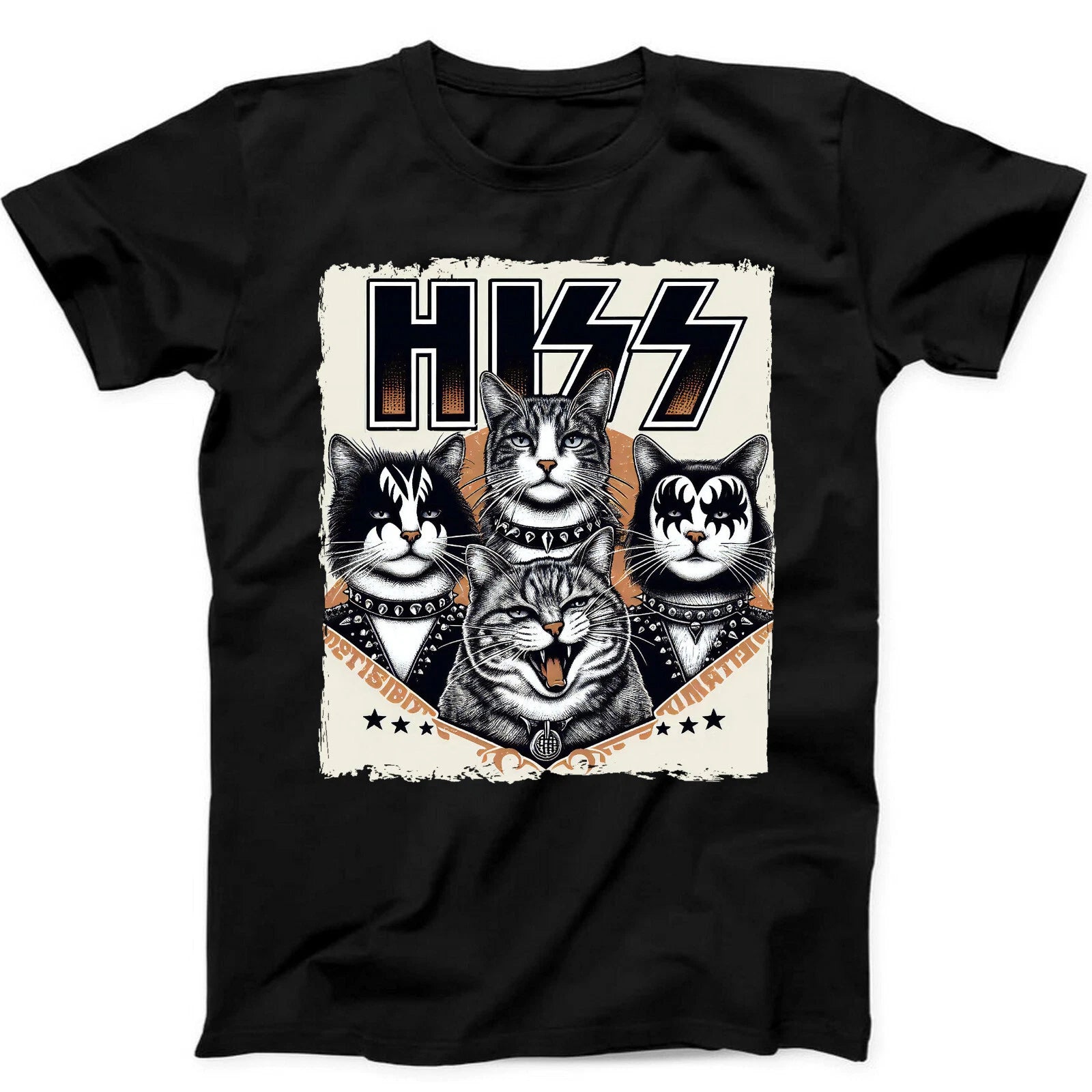 Hiss Cat Cats Humorous Weird Best Seller Funny Gift Tee Black T Shirt 304