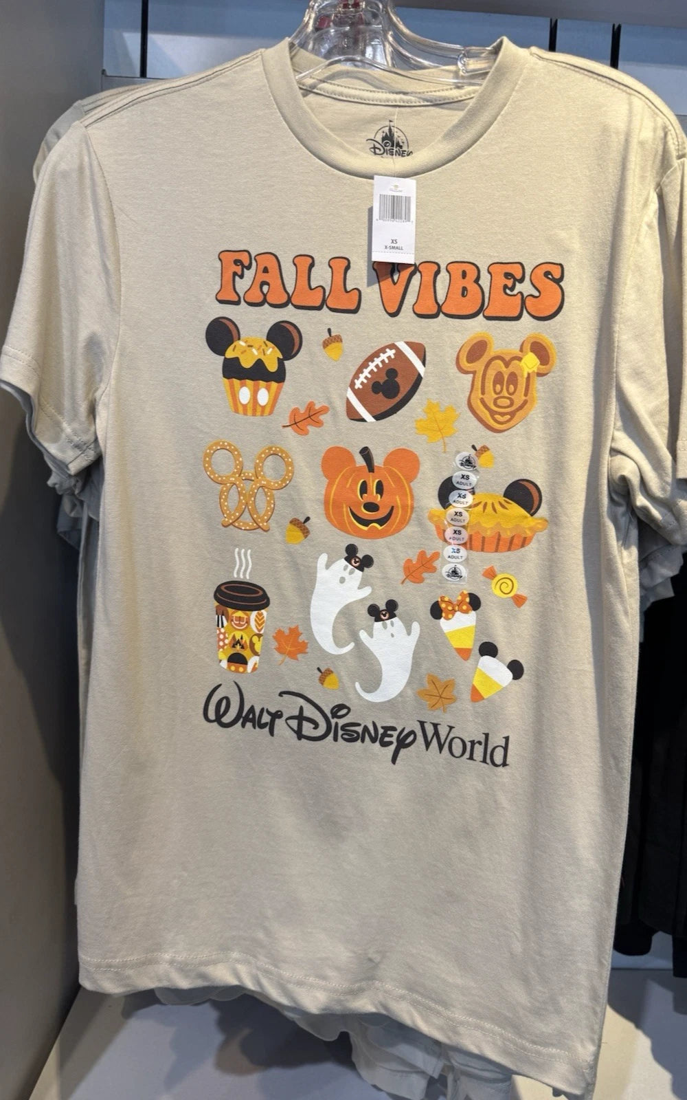 2025 Disney Parks Halloween Fall Vibes Pumpkin Treats Tan Adult Shirt L Large