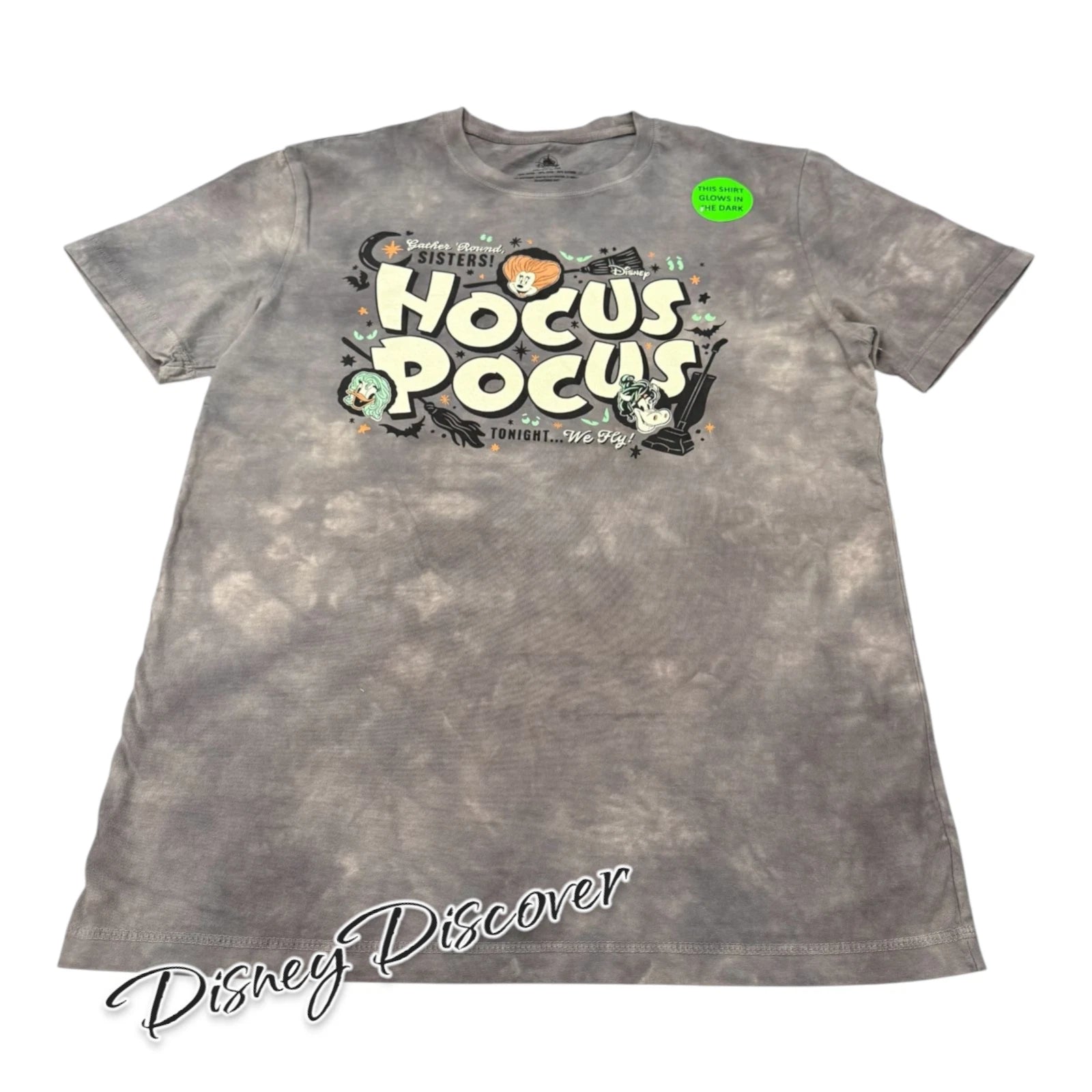 Disney Parks 2025 Halloween Hocus Pocus Shirt Wdw Tie Dye Glow In Dark Size M