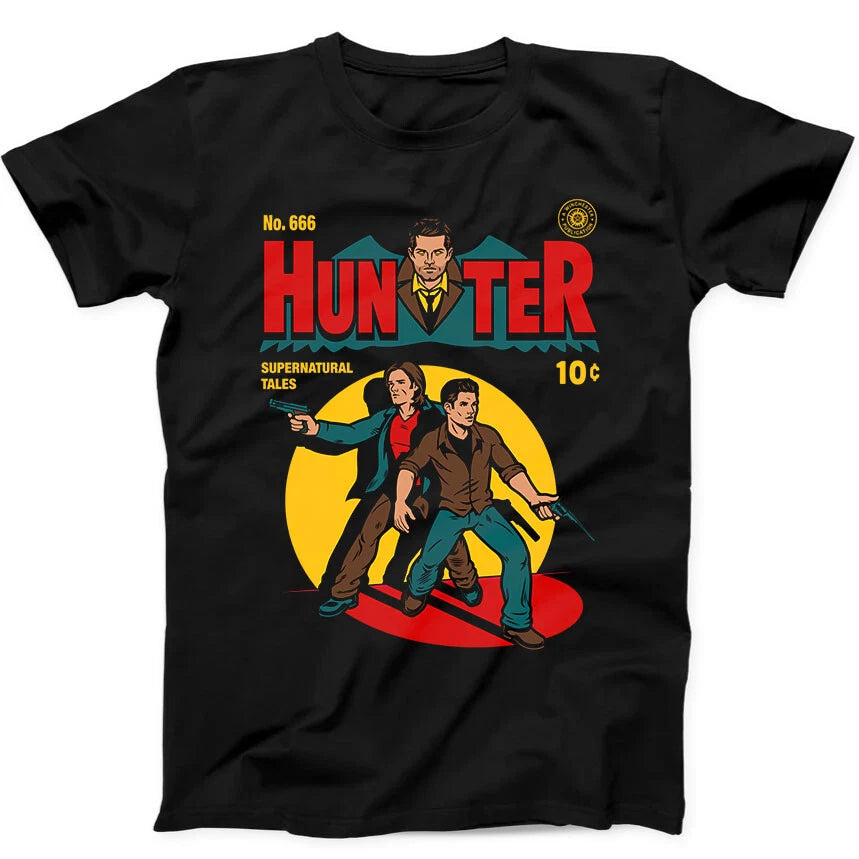 Hunter Comic Supernatural Best Seller Funny Retro Gift Tee Black T Shirt 4
